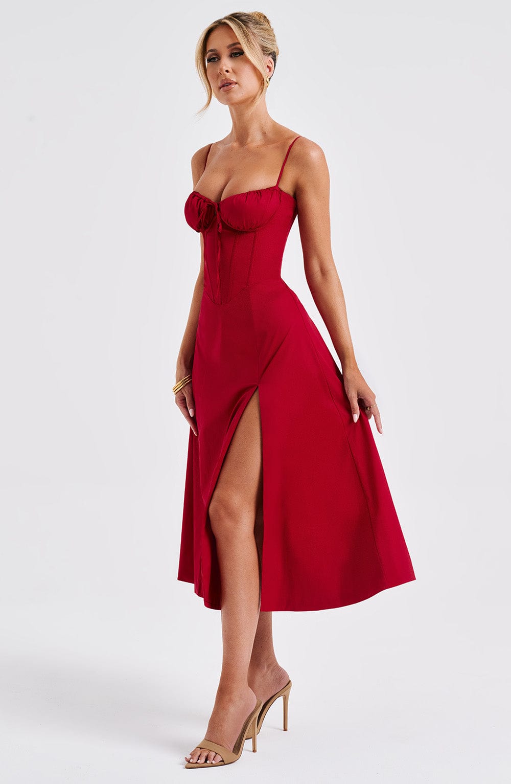 minilena Deanna Midi Dress Red