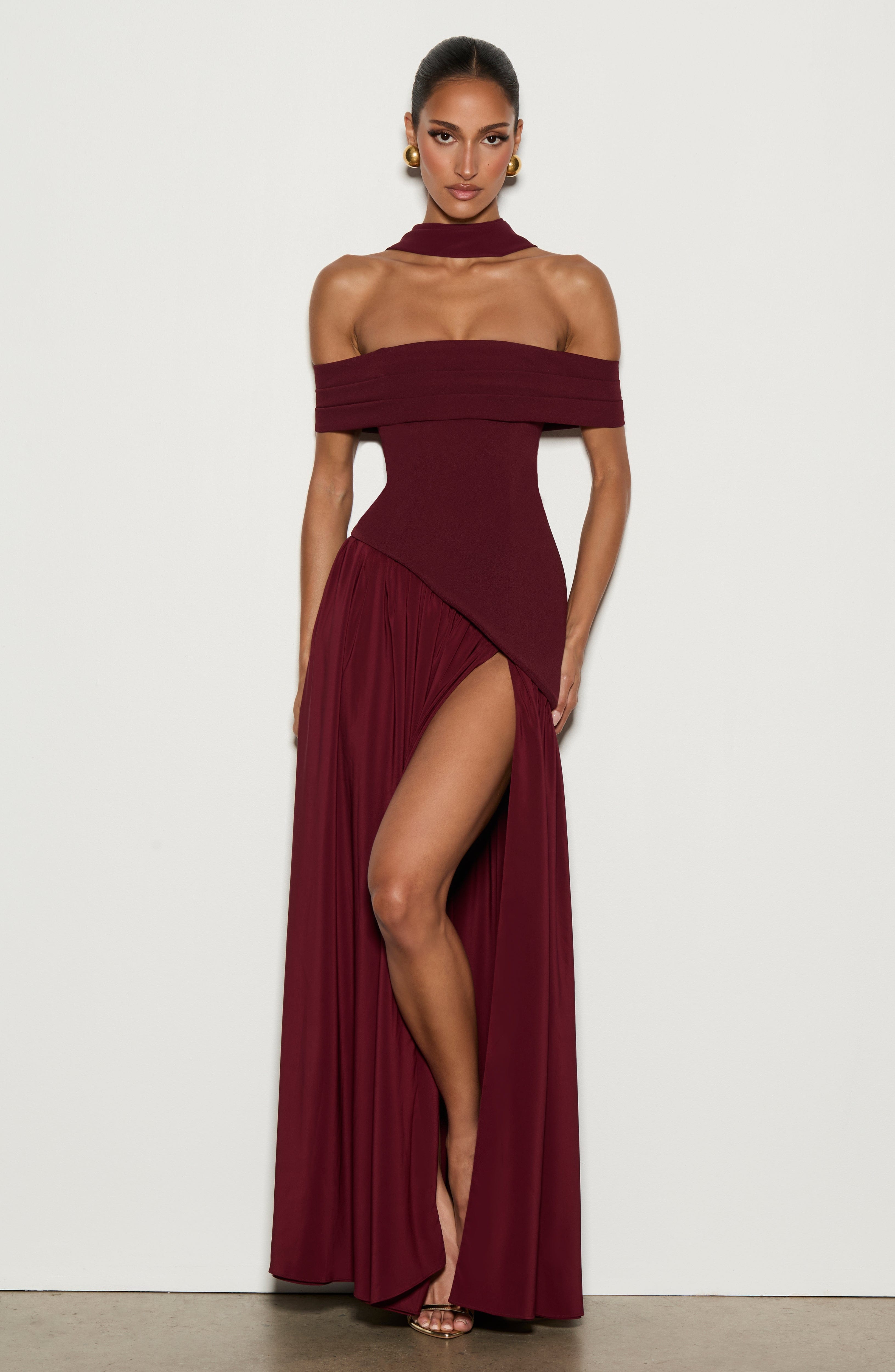 minilena Delilah Maxi Dress Cherry Lacquer
