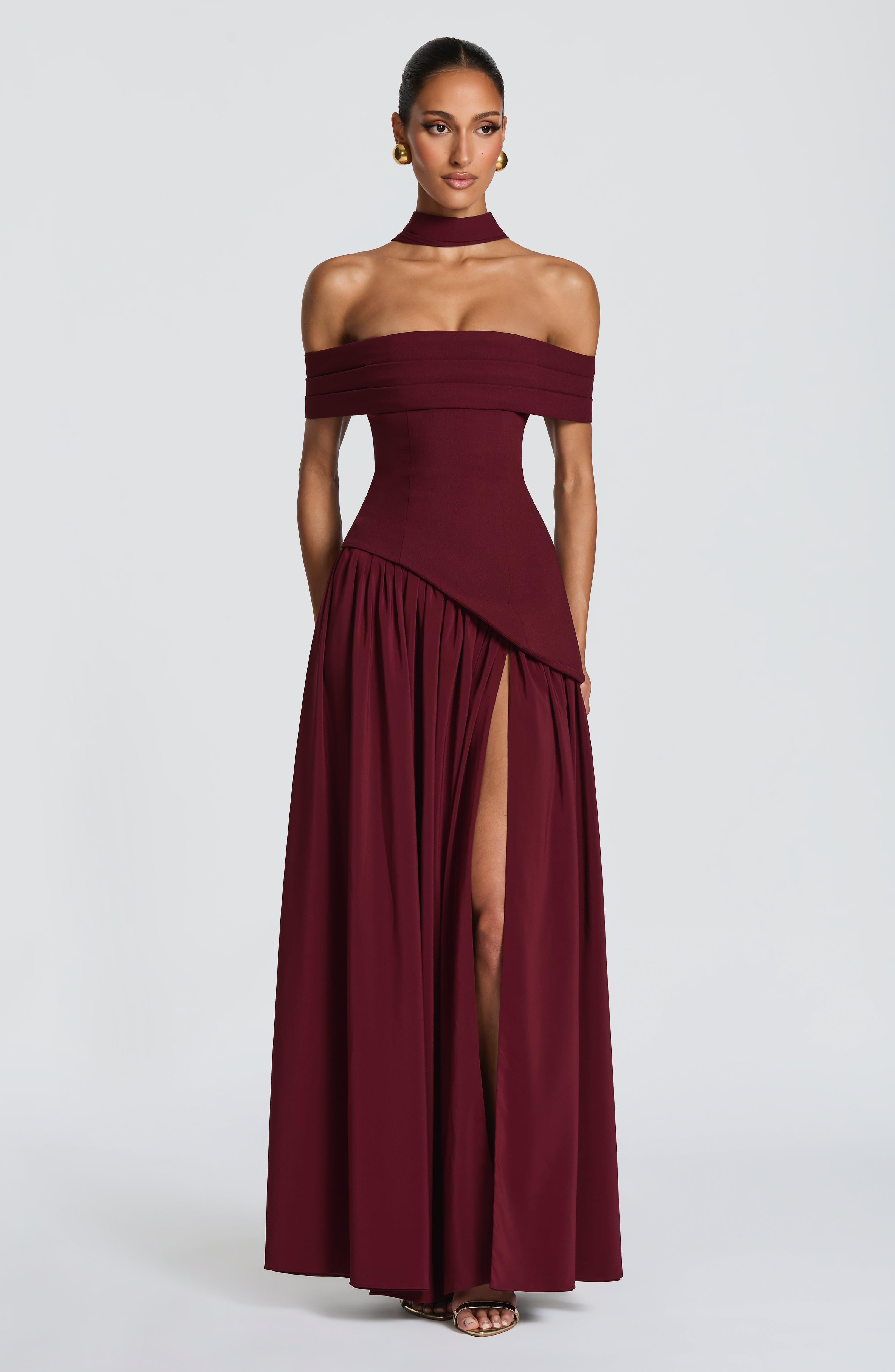 minilena Delilah Maxi Dress Cherry Lacquer