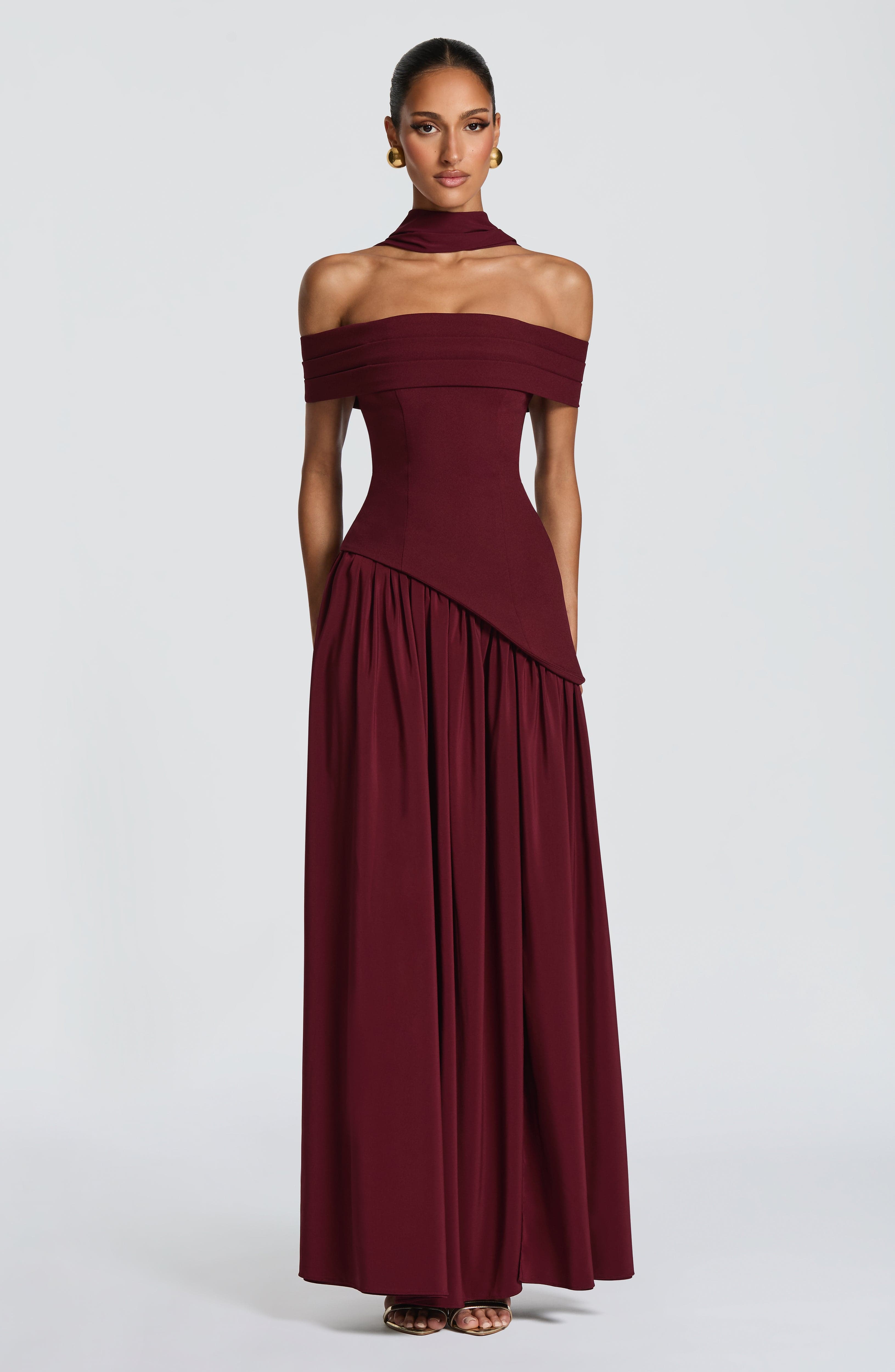 minilena Delilah Maxi Dress Cherry Lacquer
