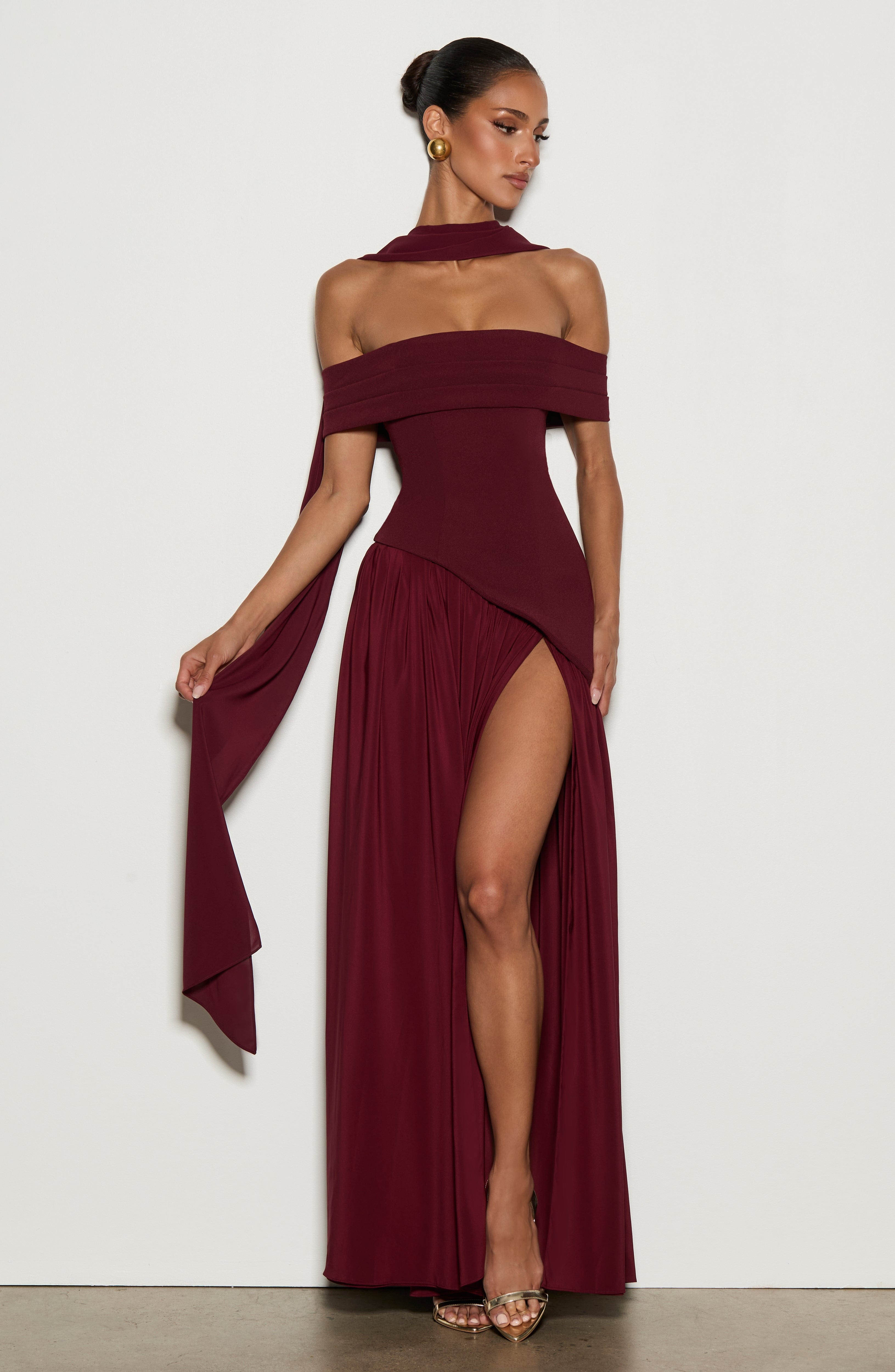 minilena Delilah Maxi Dress Cherry Lacquer