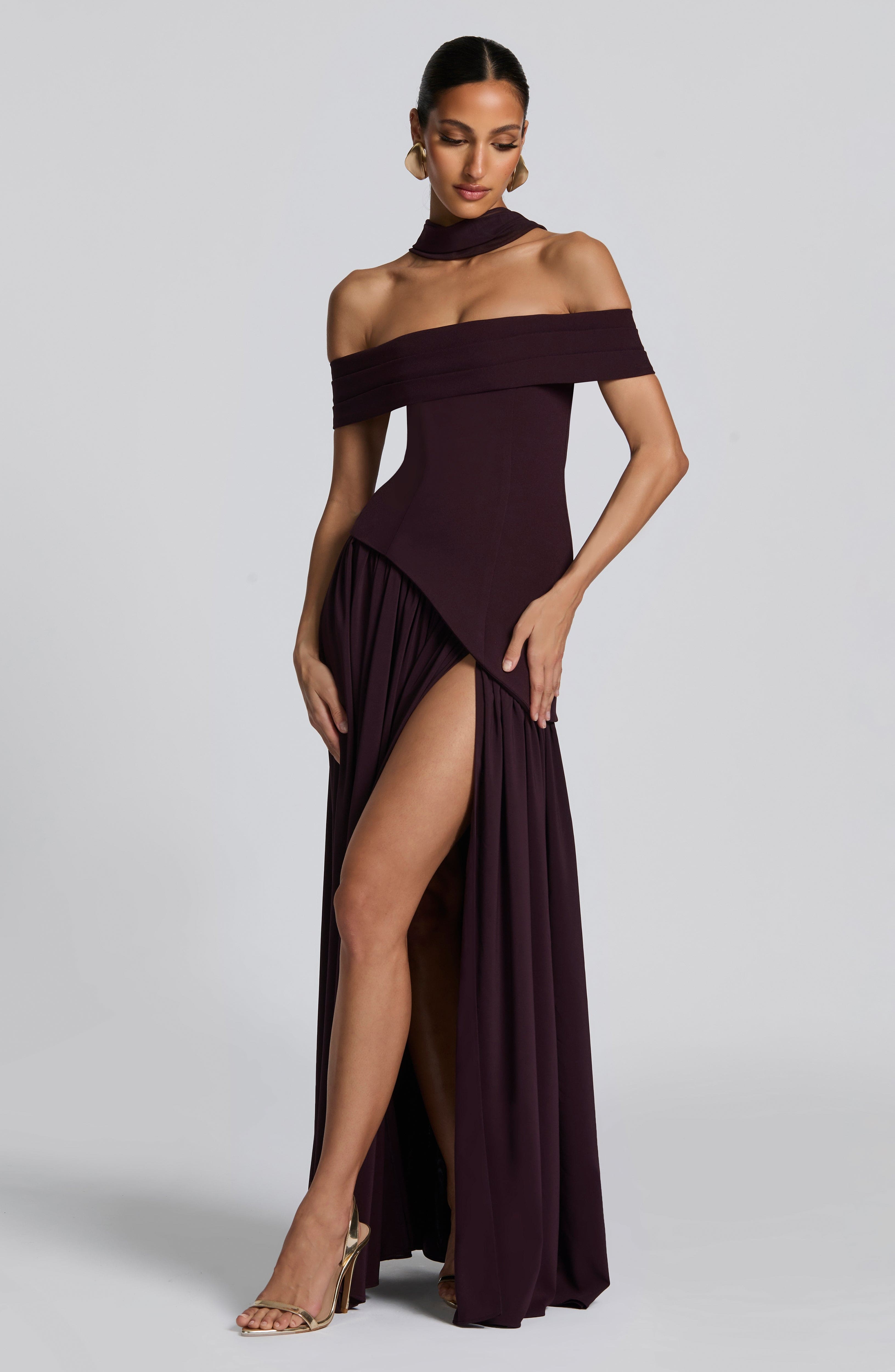 minilena Delilah Maxi Dress Plum