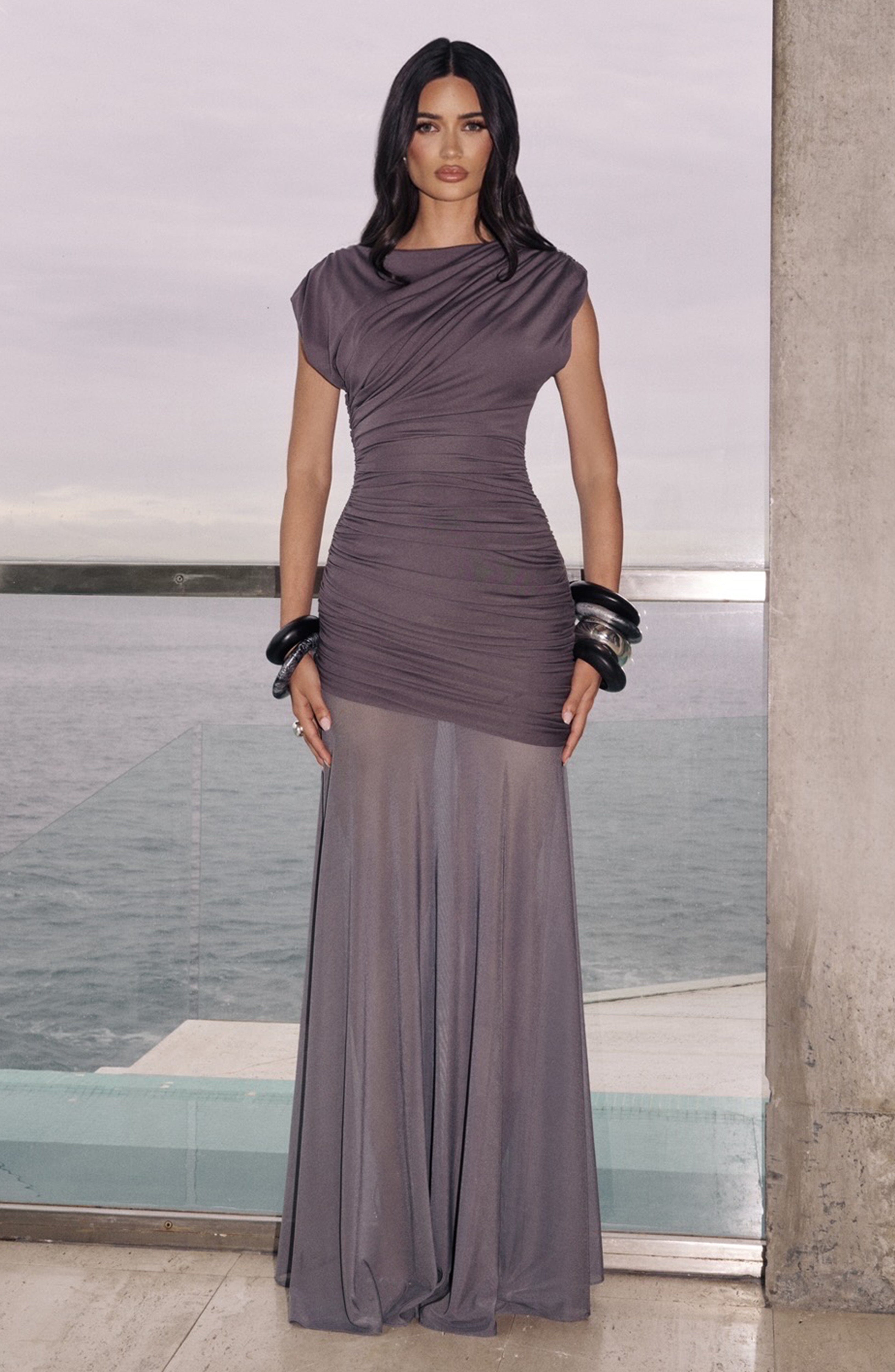 minilena Demelza Maxi Dress Charcoal