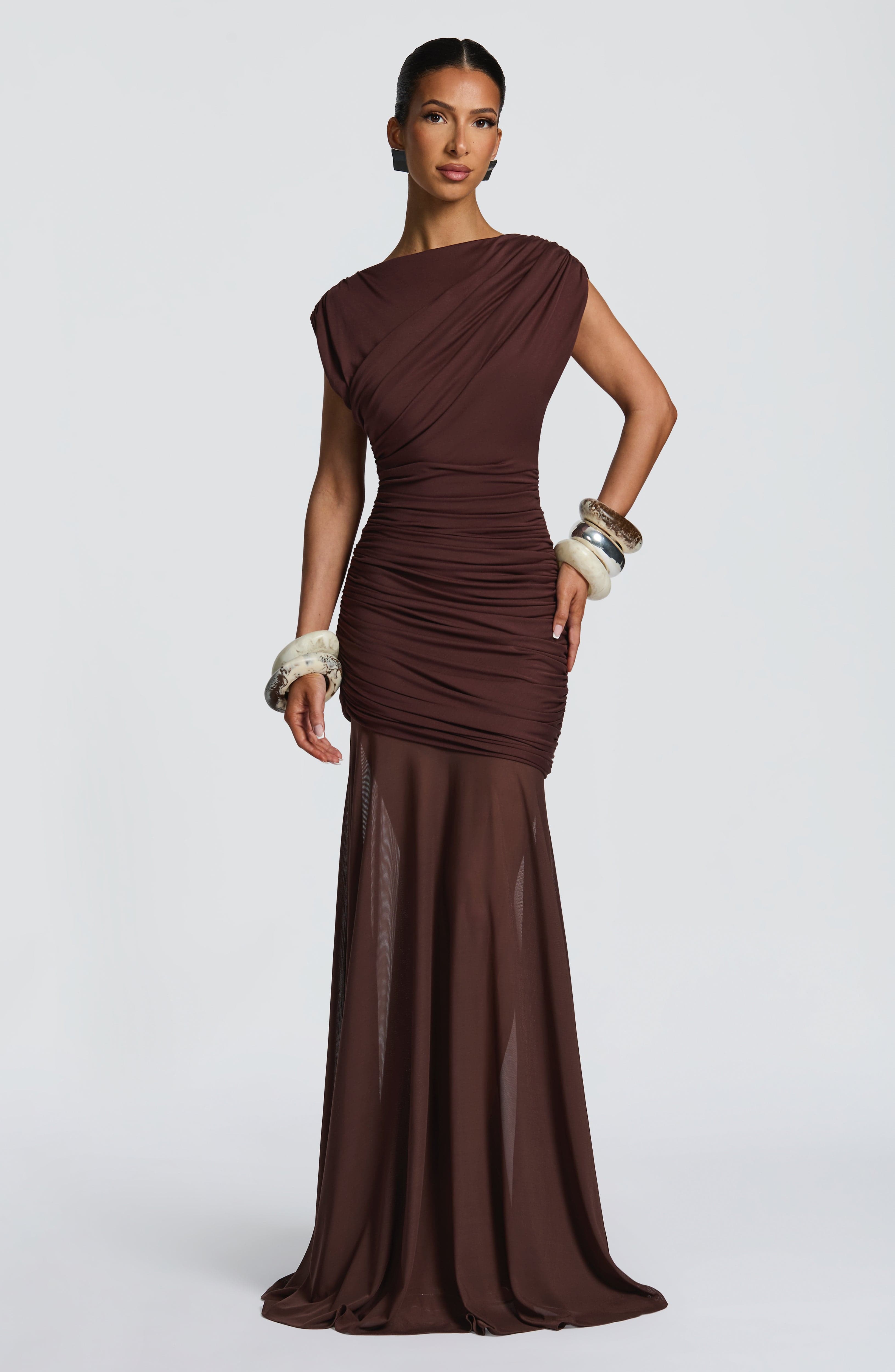minilena Demelza Maxi Dress Plum Brown