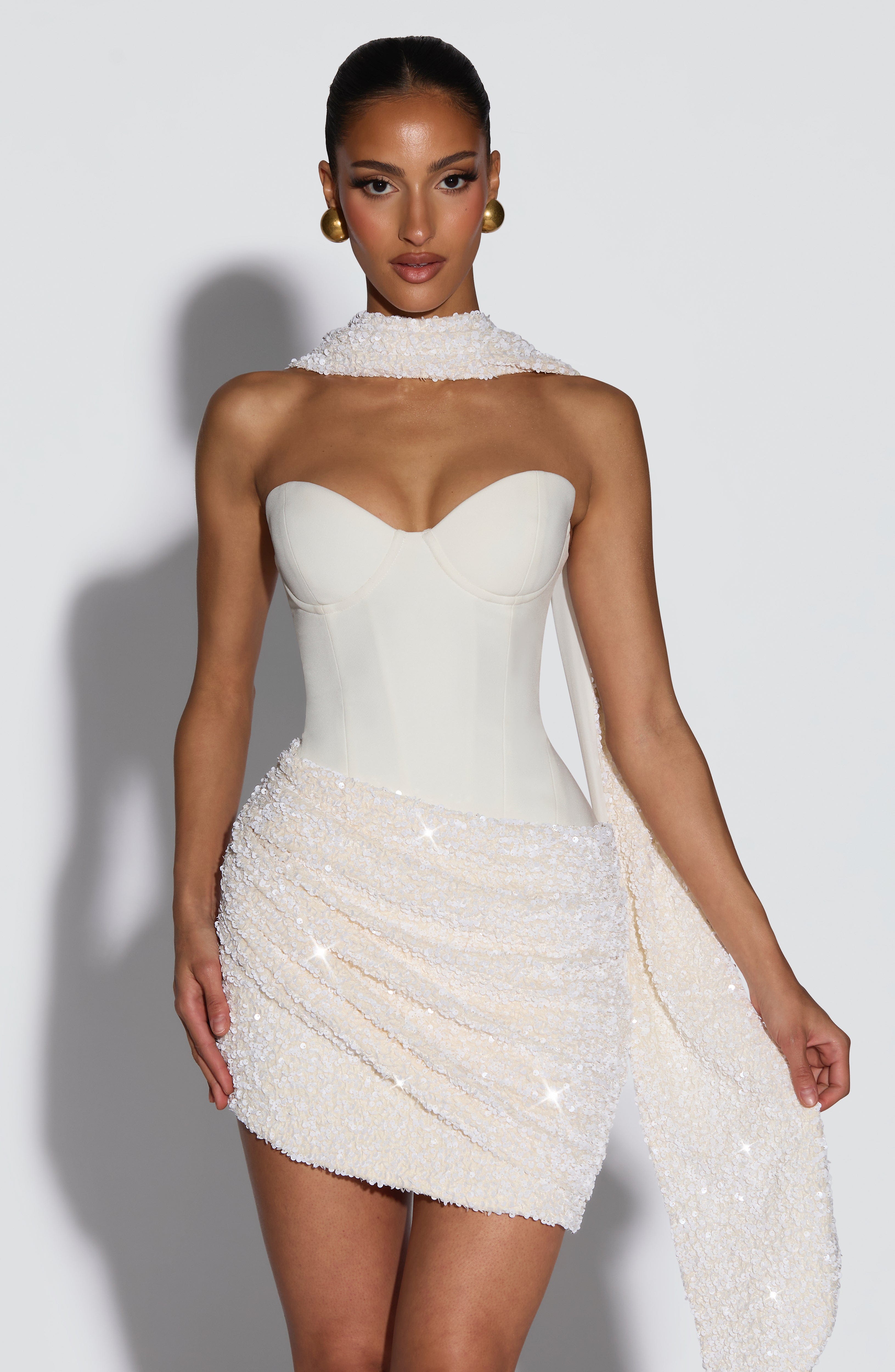 minilena Denise Mini Dress Ivory