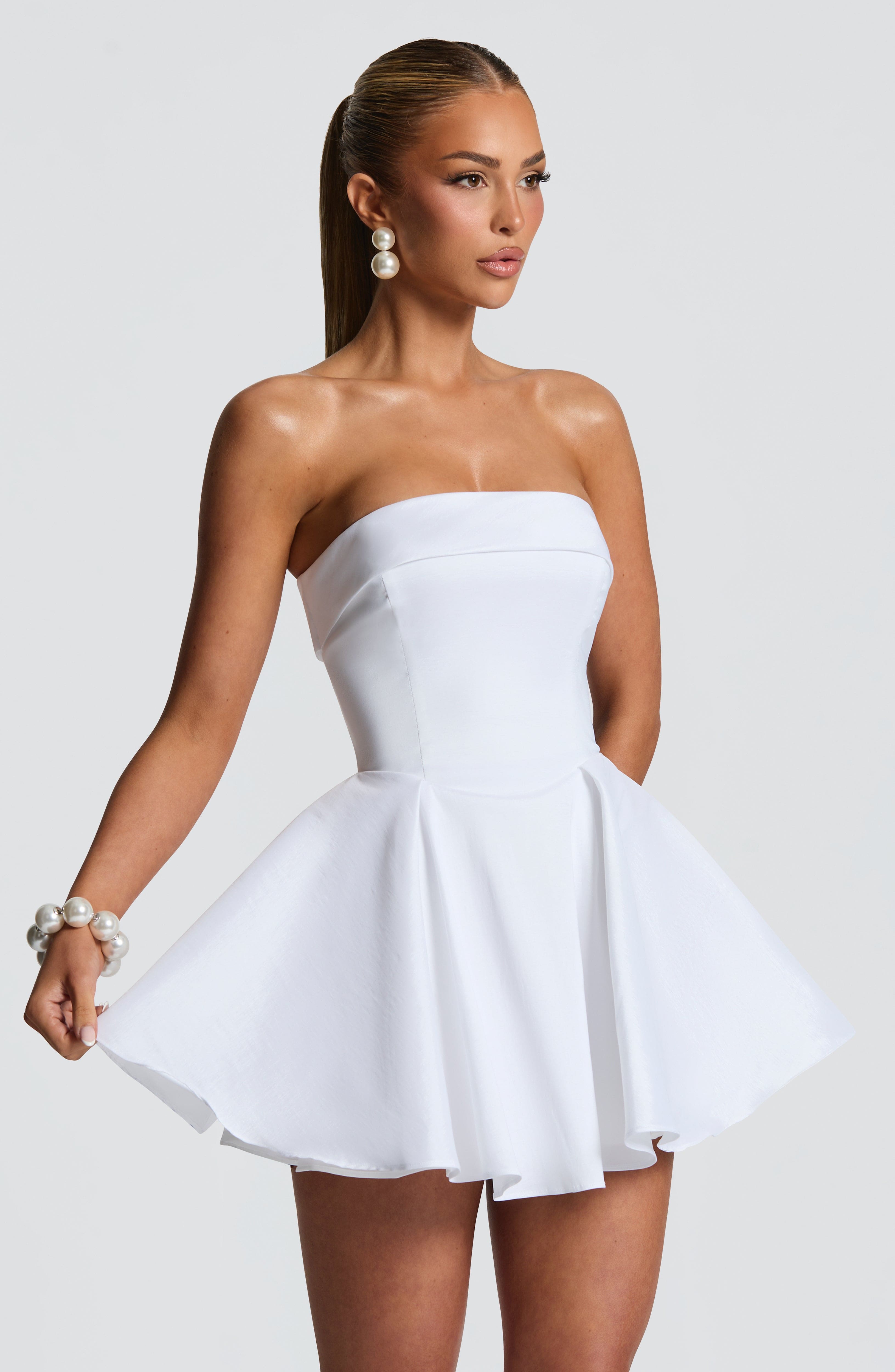 minilena Dionne Mini Dress Ivory