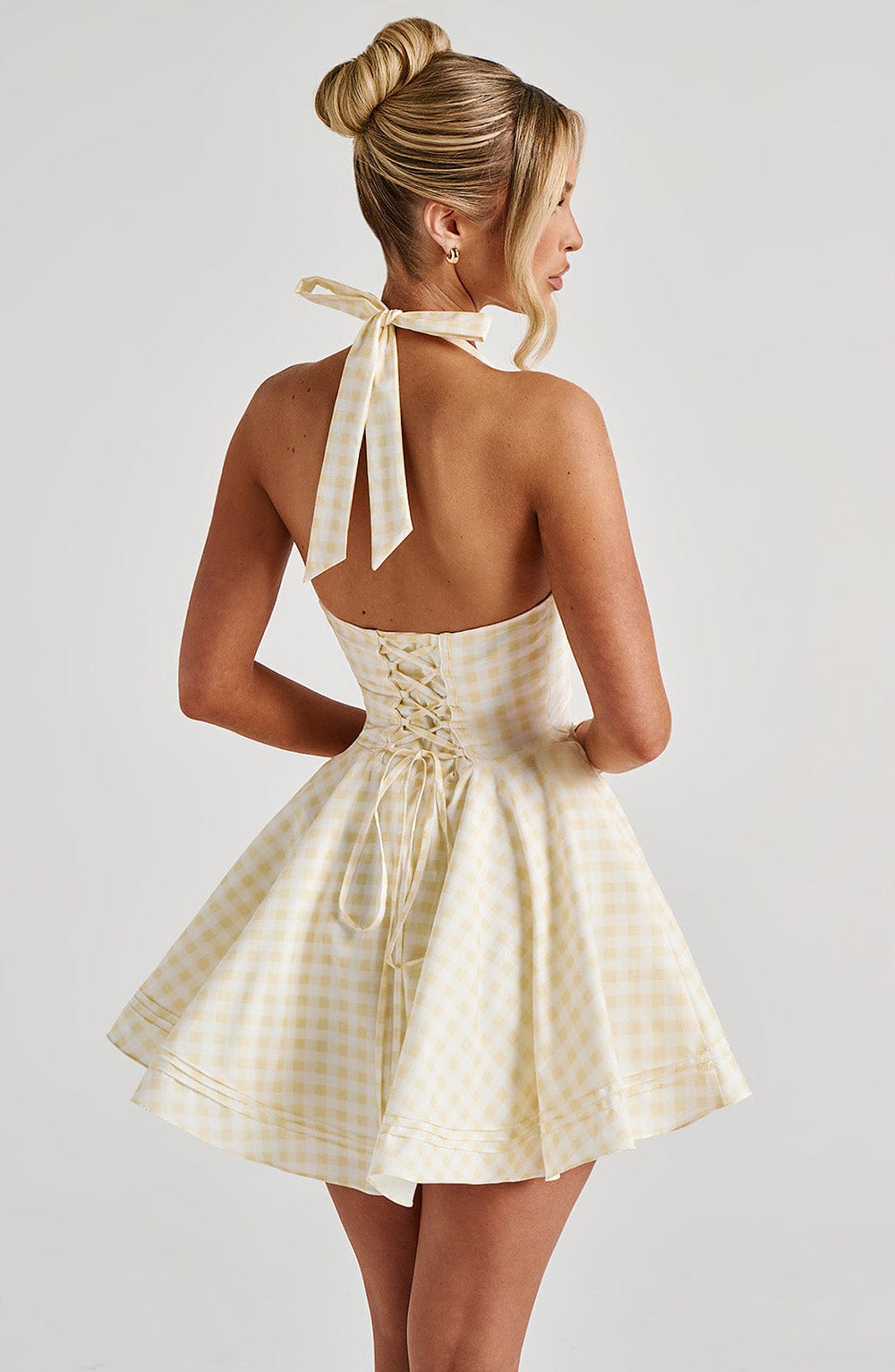 minilena Doris Mini Dress Lemon Gingham