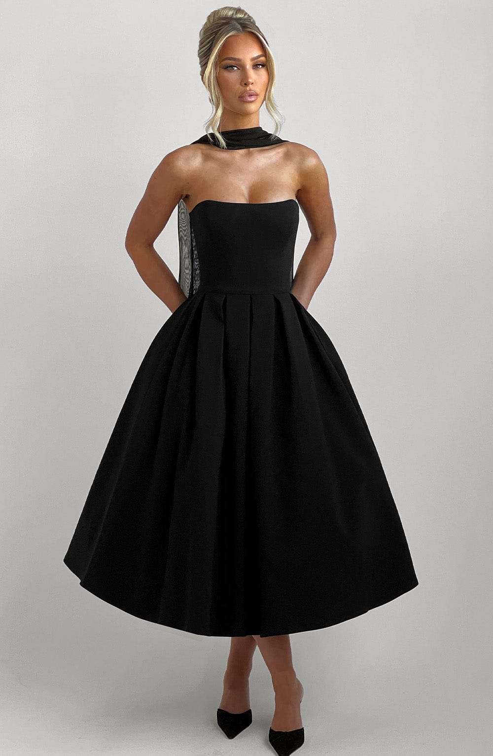 minilena Edith Midi Dress Black