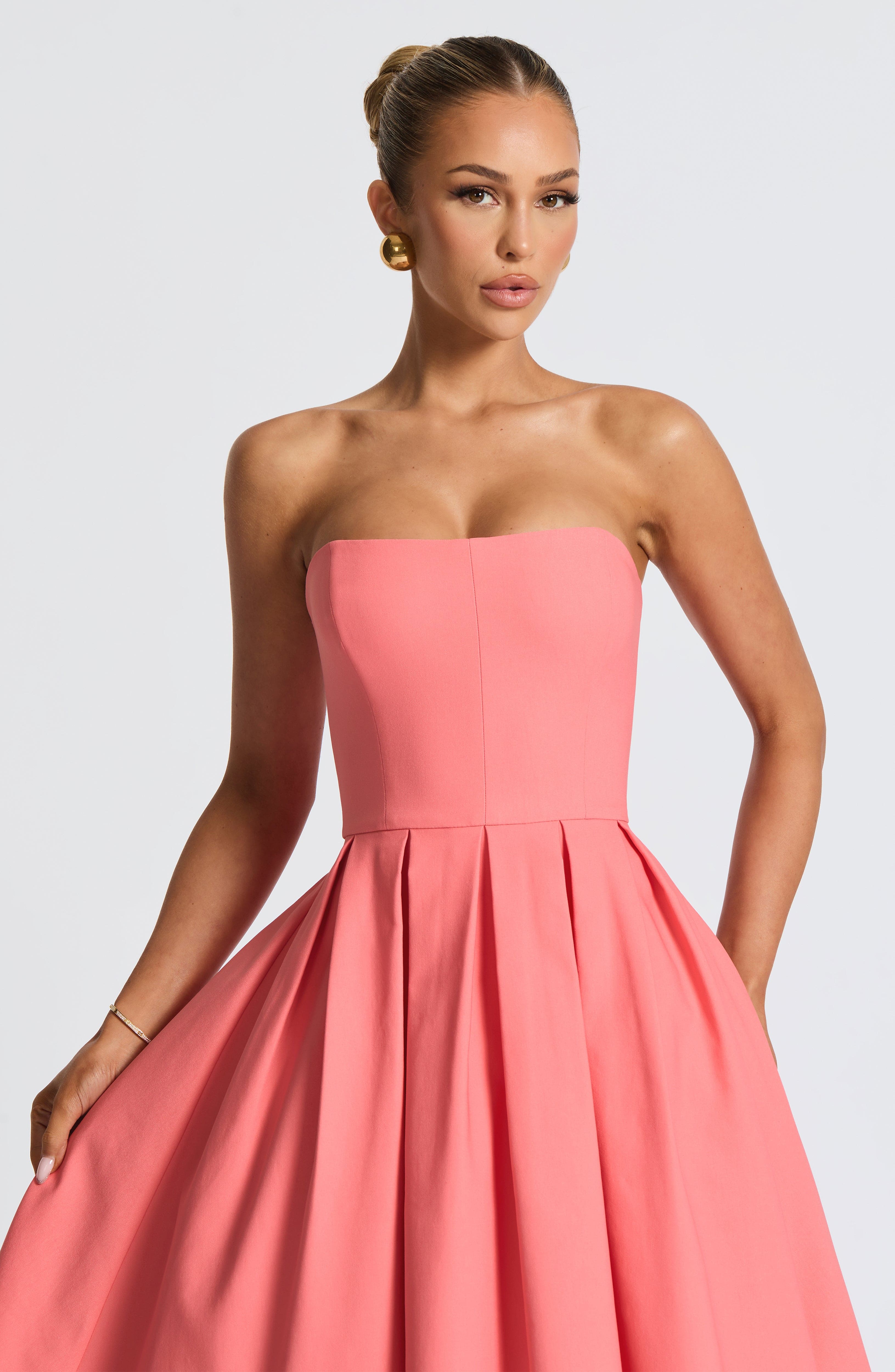 minilena Edith Midi Dress Coral Pink