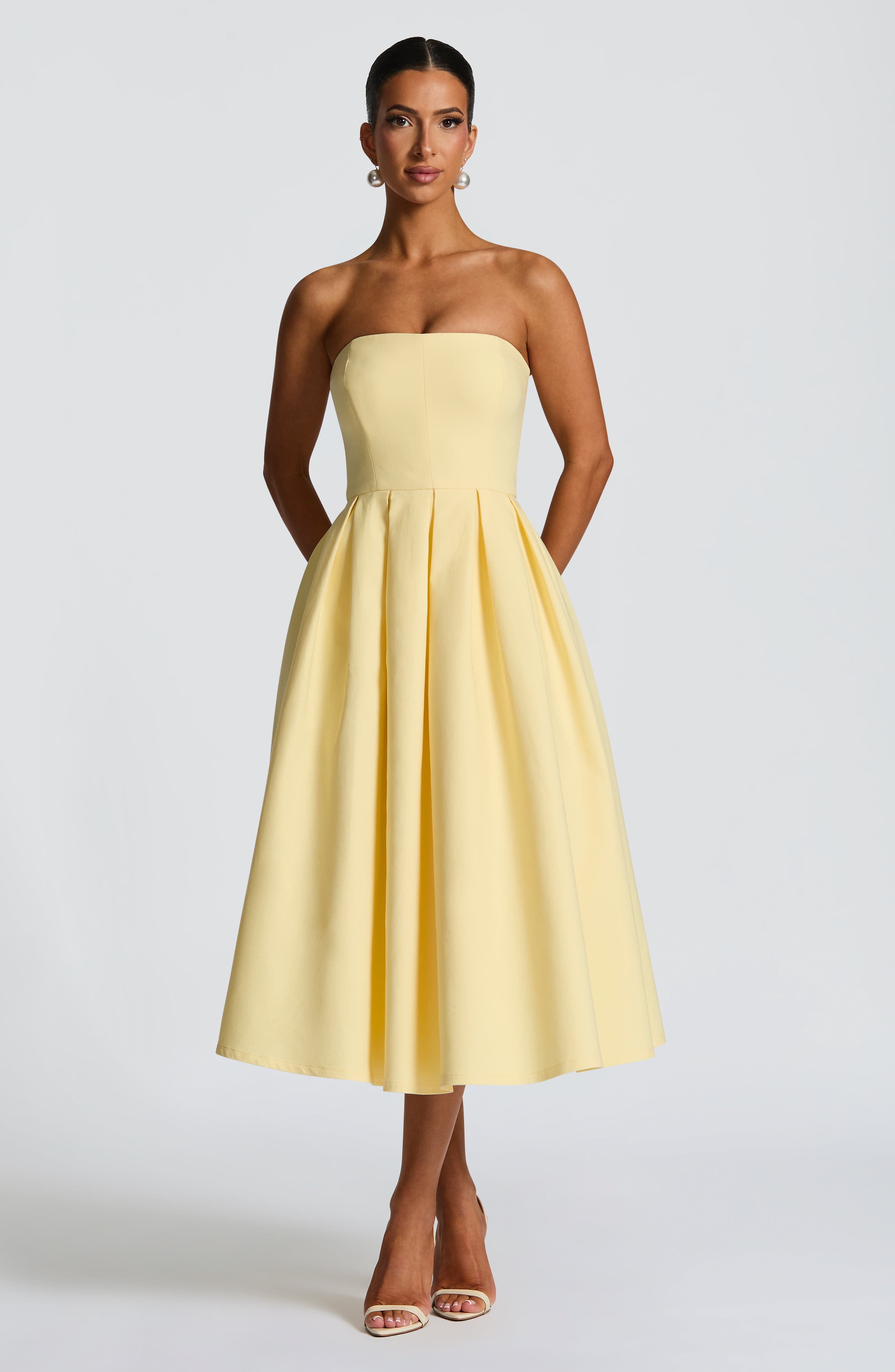 minilena Edith Midi Dress Lemon