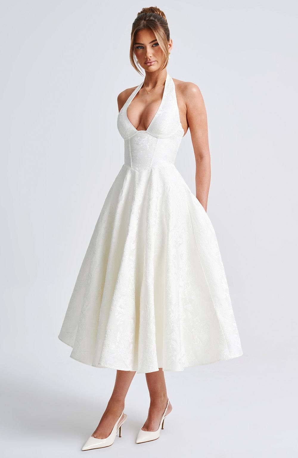minilena Effie Midi Dress Ivory