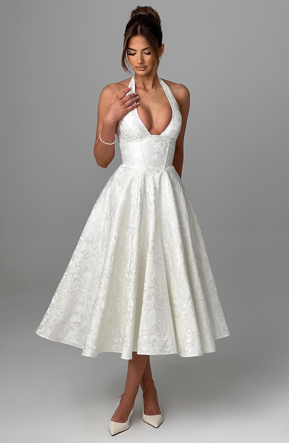 minilena Effie Midi Dress Ivory