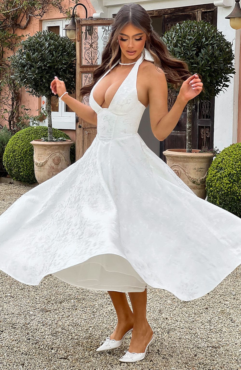 minilena Effie Midi Dress Ivory
