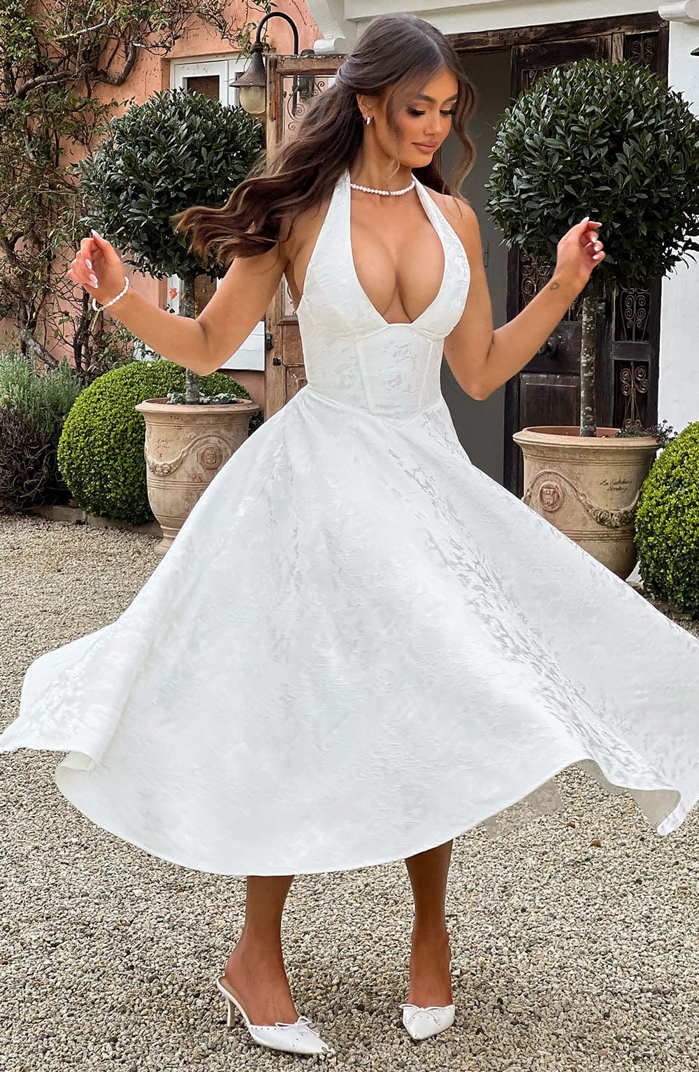 minilena Effie Midi Dress Ivory