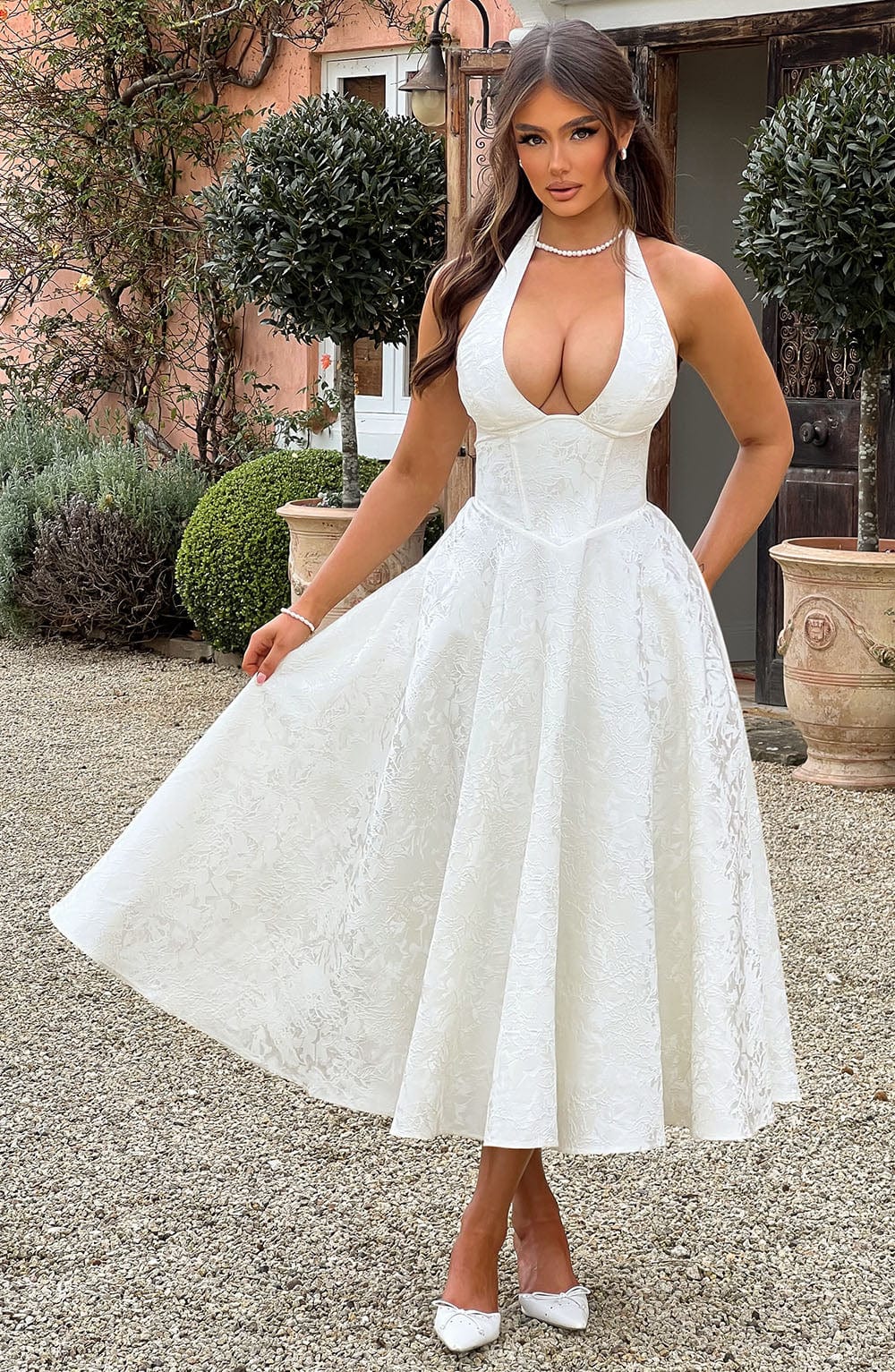 minilena Effie Midi Dress Ivory