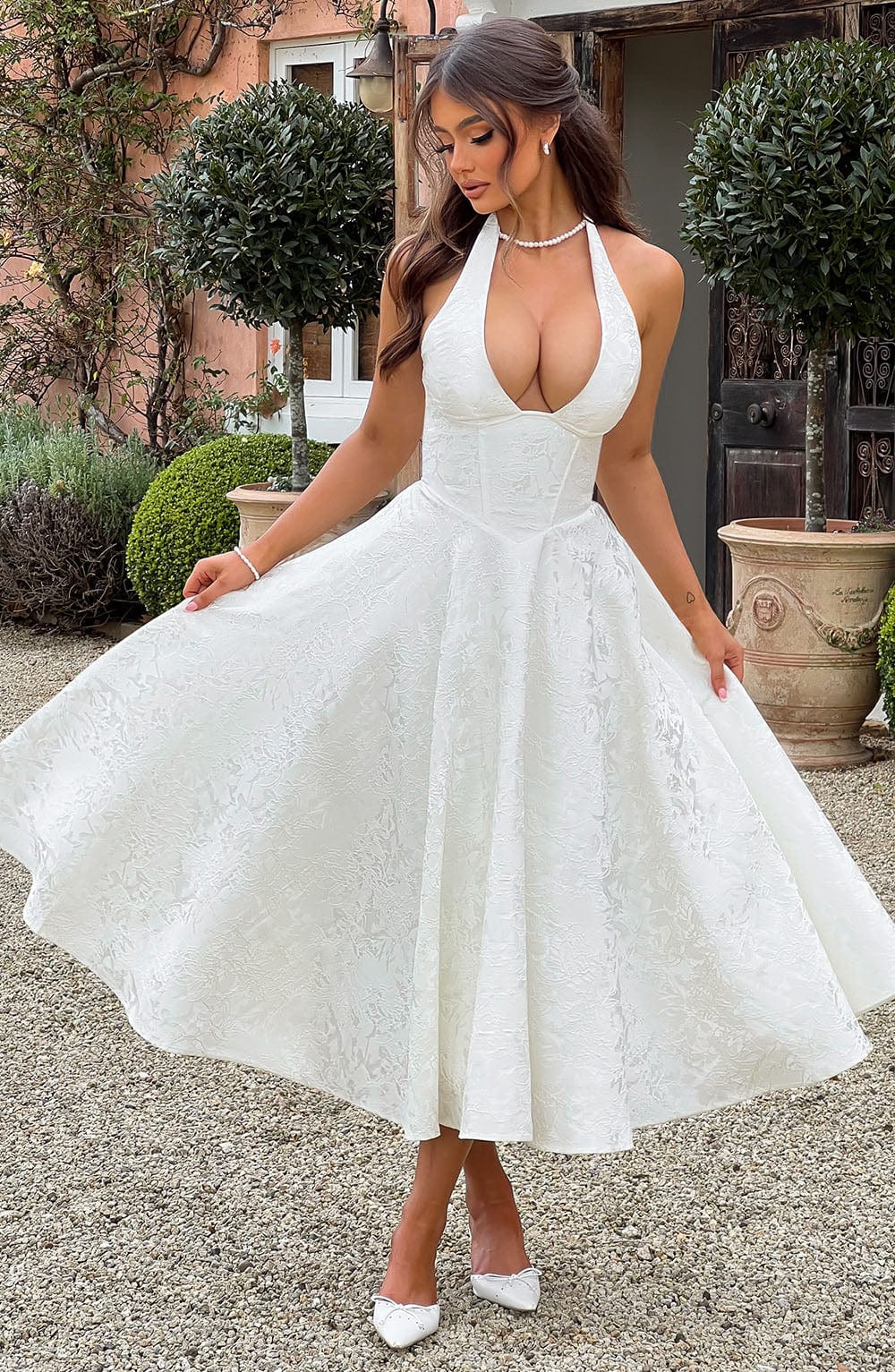 minilena Effie Midi Dress Ivory