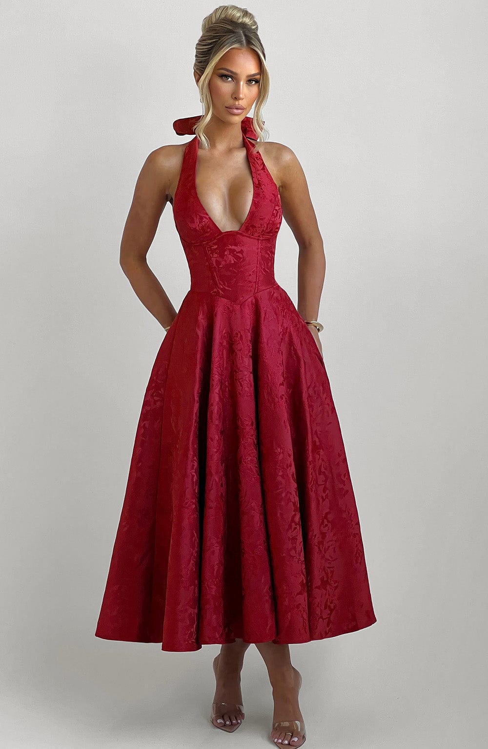 minilena Effie Midi Dress Red