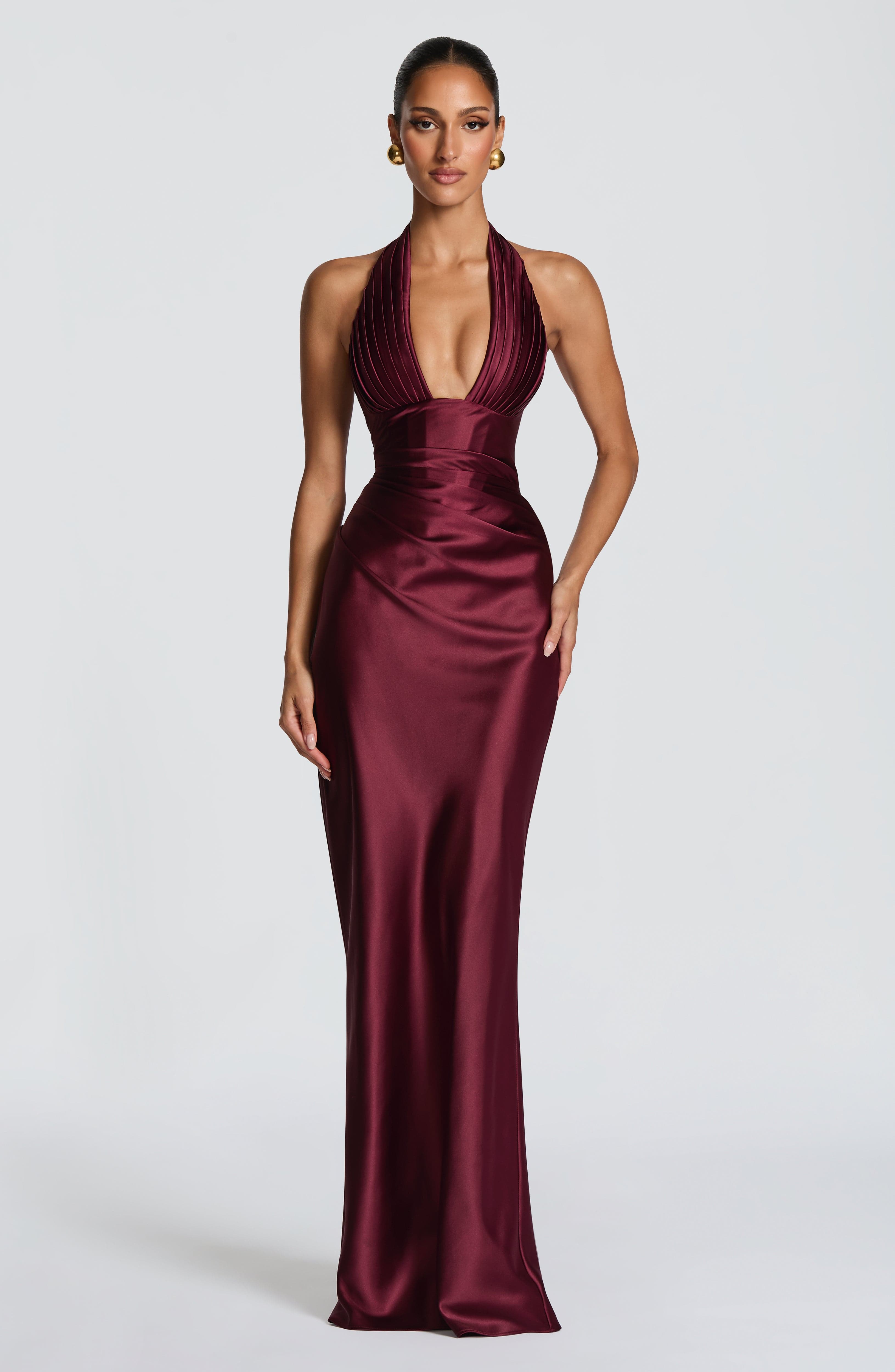 minilena Elowen Maxi Dress Cherry Lacquer