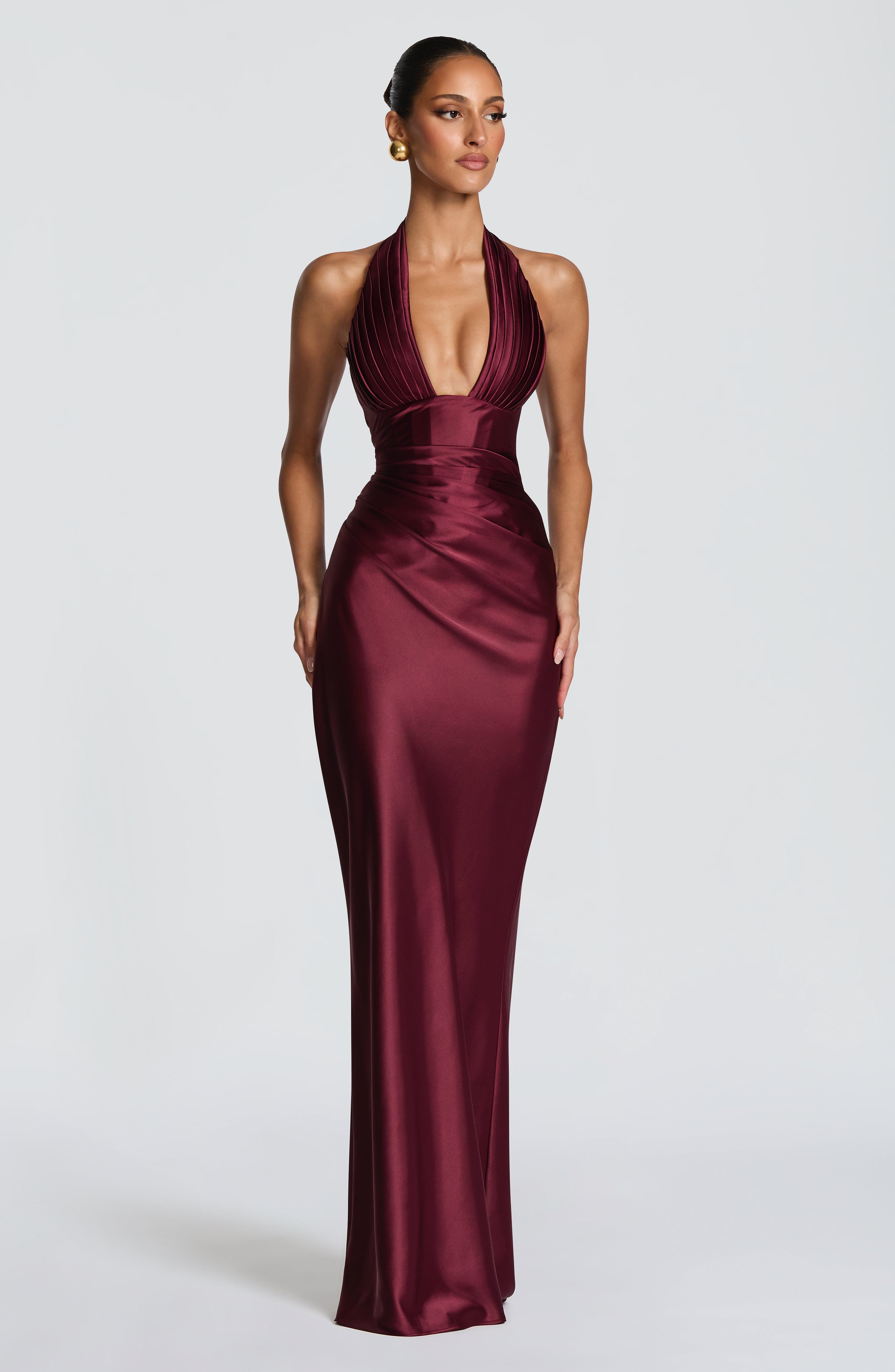 minilena Elowen Maxi Dress Cherry Lacquer