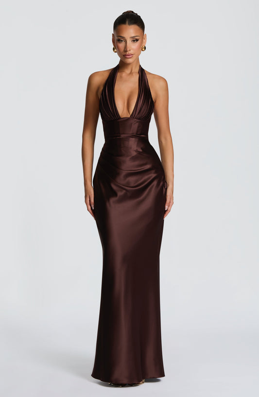 minilena Elowen Maxi Dress Plum Brown