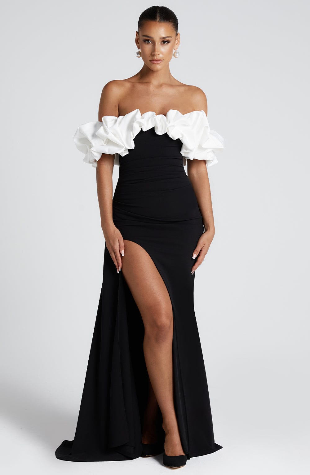 minilena Elsie Maxi Dress Black/White