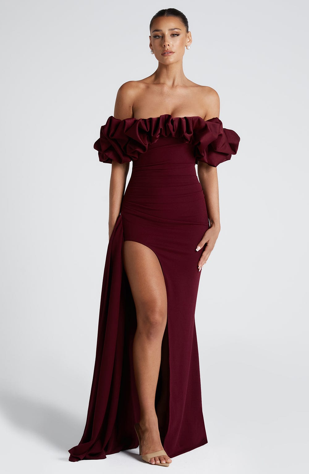 minilena Elsie Maxi Dress Cherry Lacquer