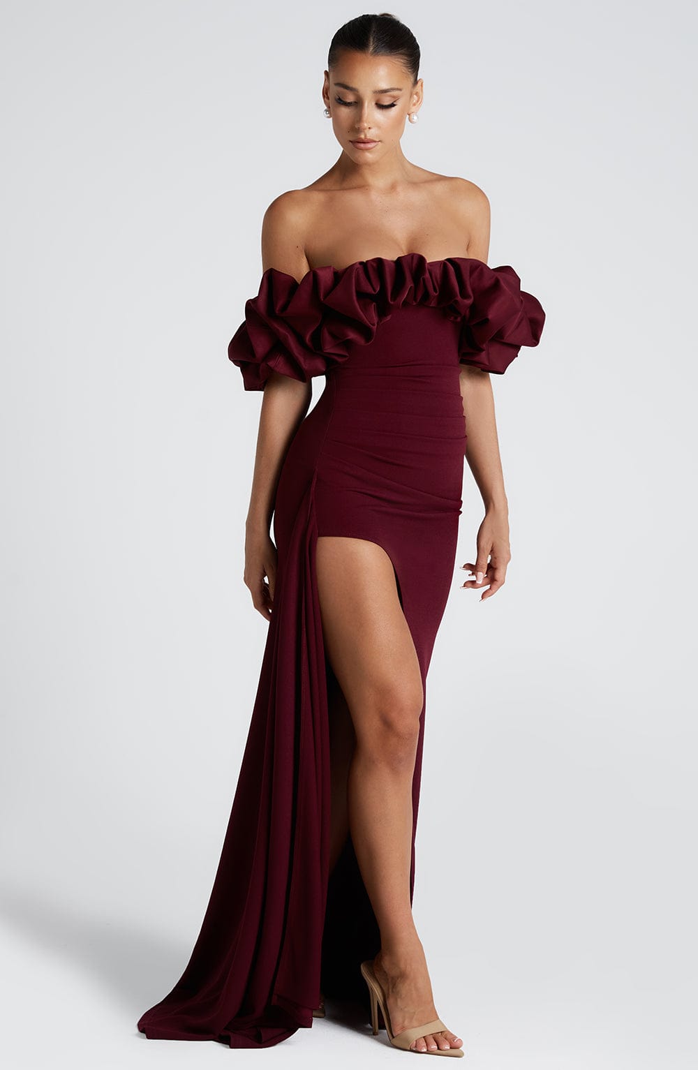 minilena Elsie Maxi Dress Cherry Lacquer