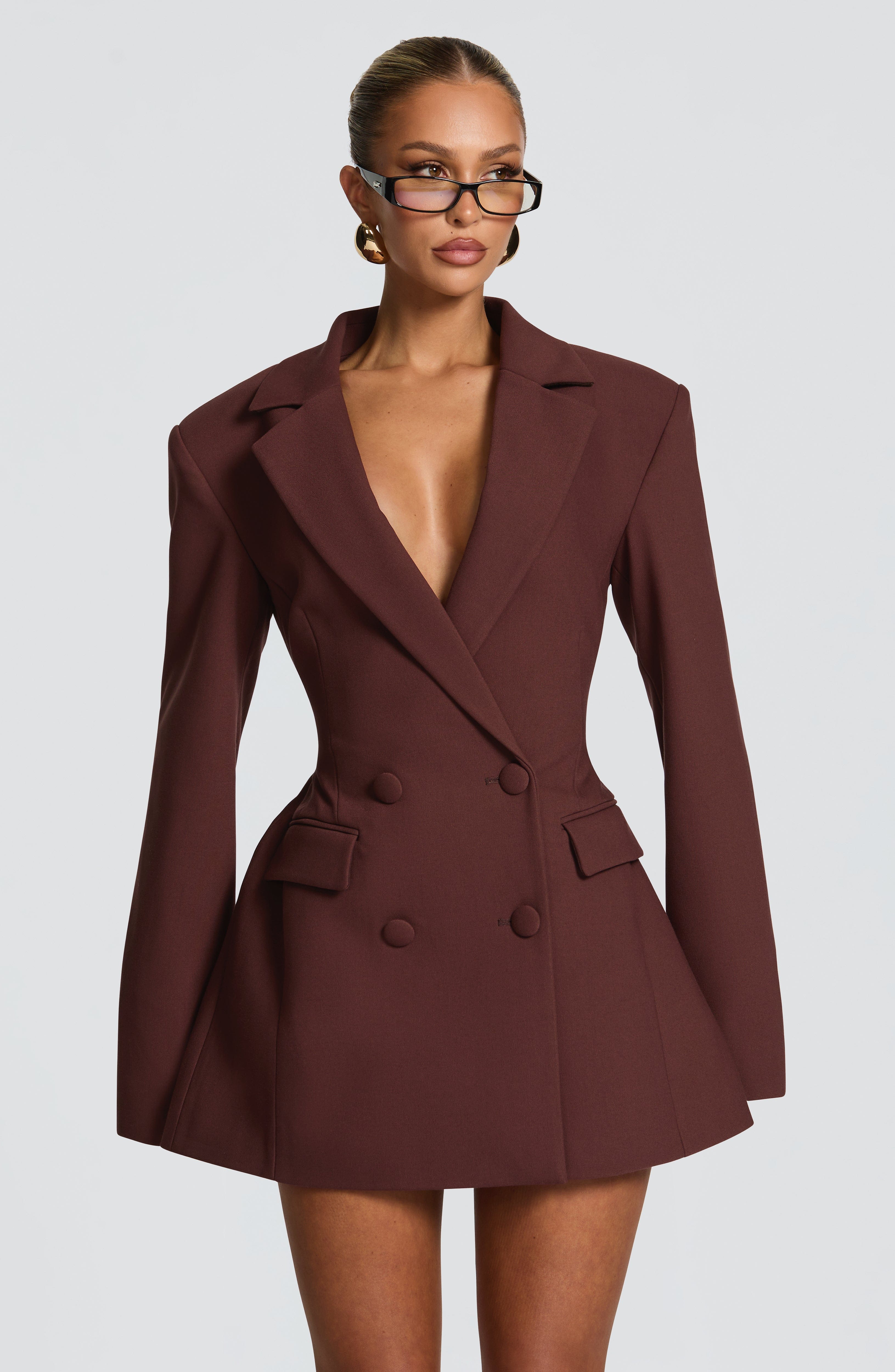 minilena Elvira Mini Dress Plum Brown