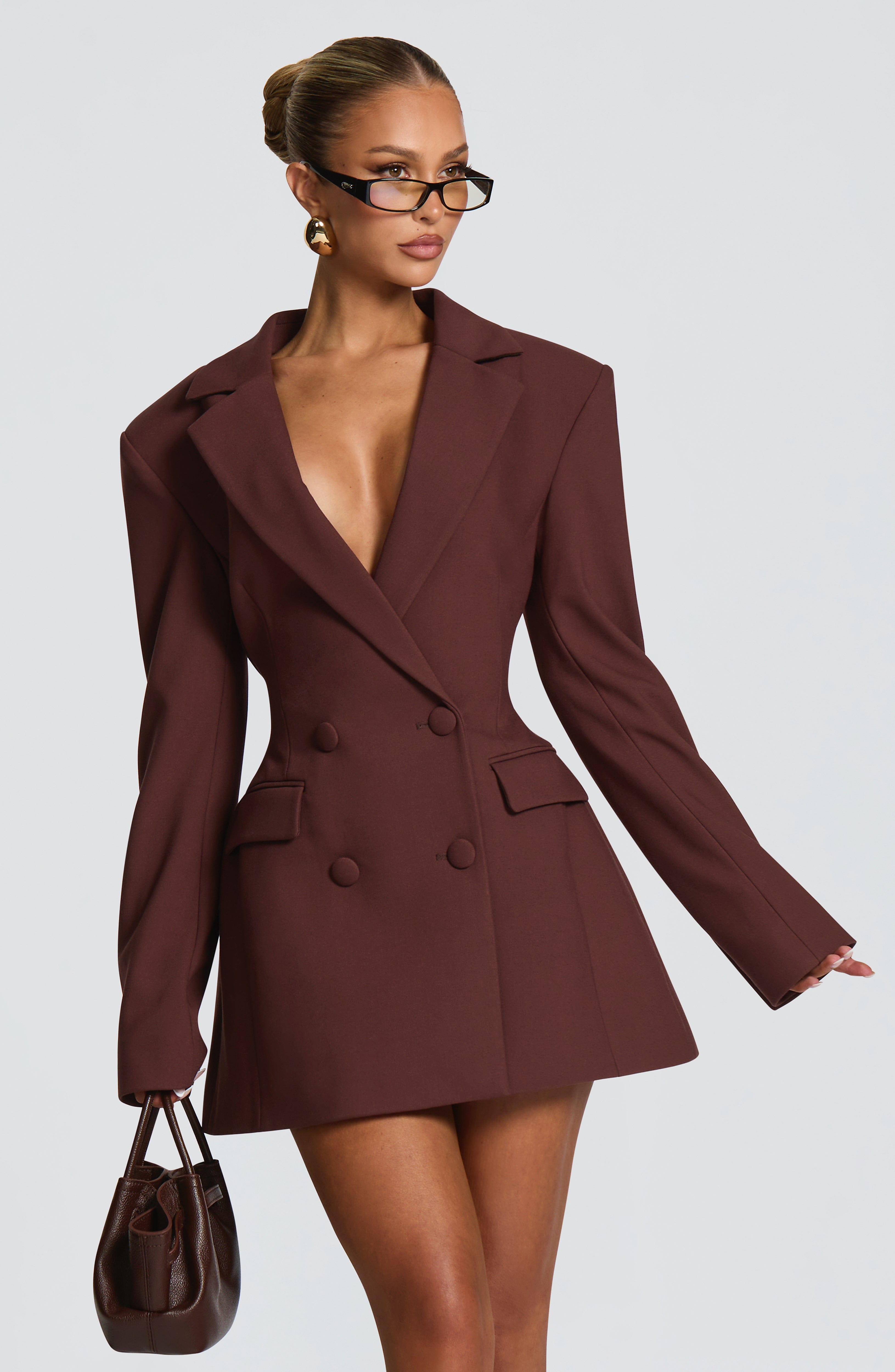 minilena Elvira Mini Dress Plum Brown