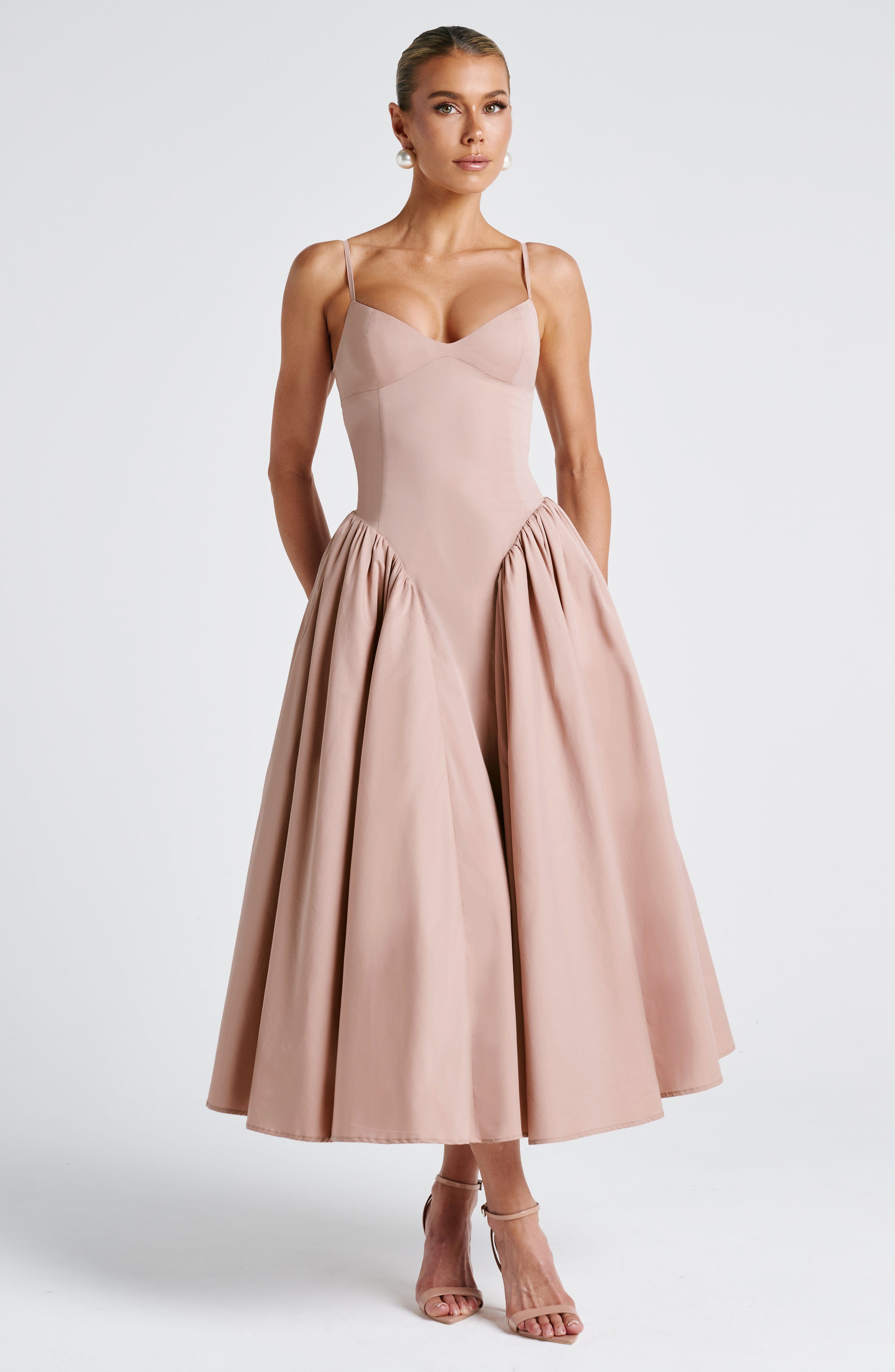 minilena Emerson Midi Dress Clay