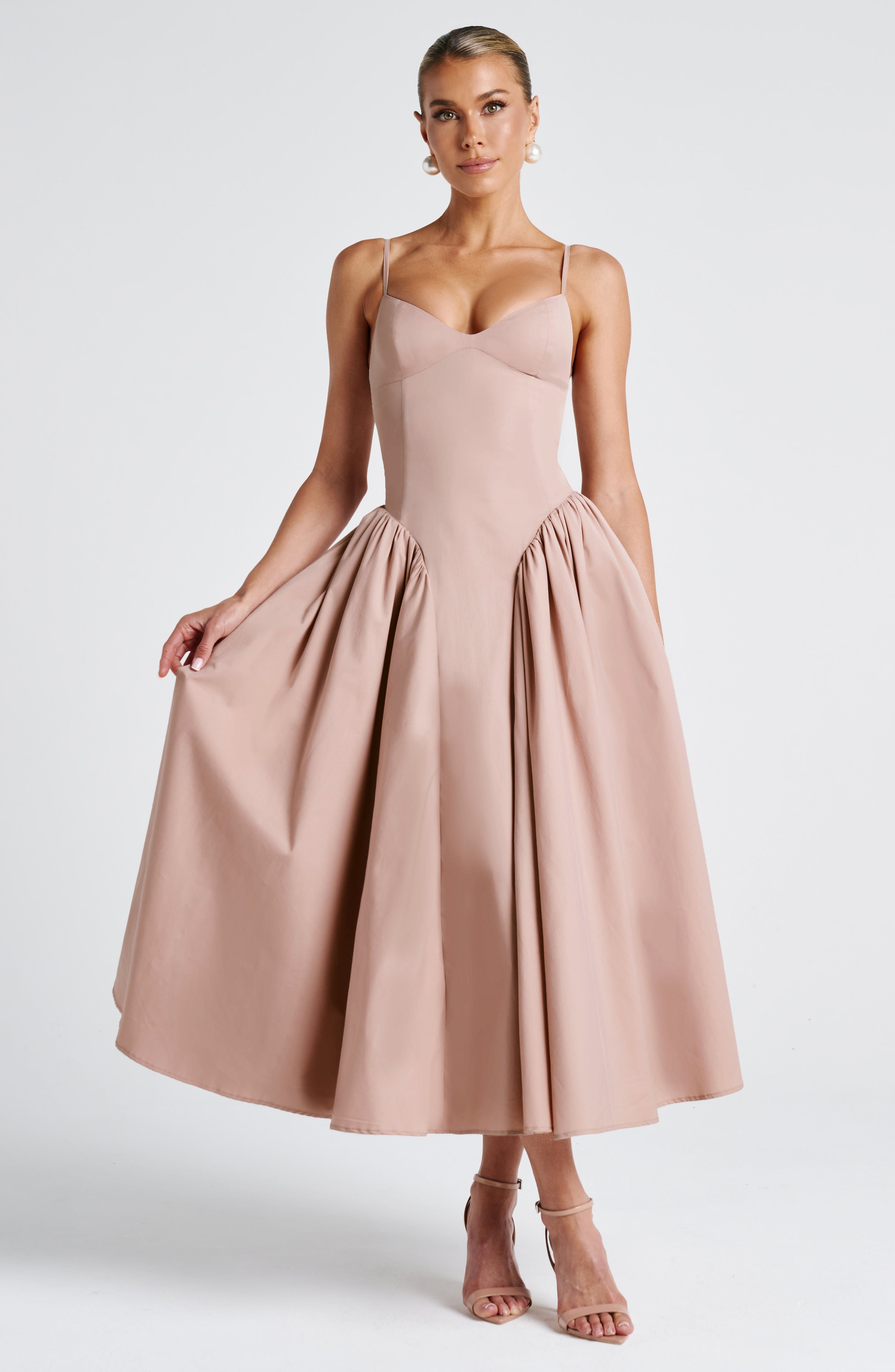 minilena Emerson Midi Dress Clay