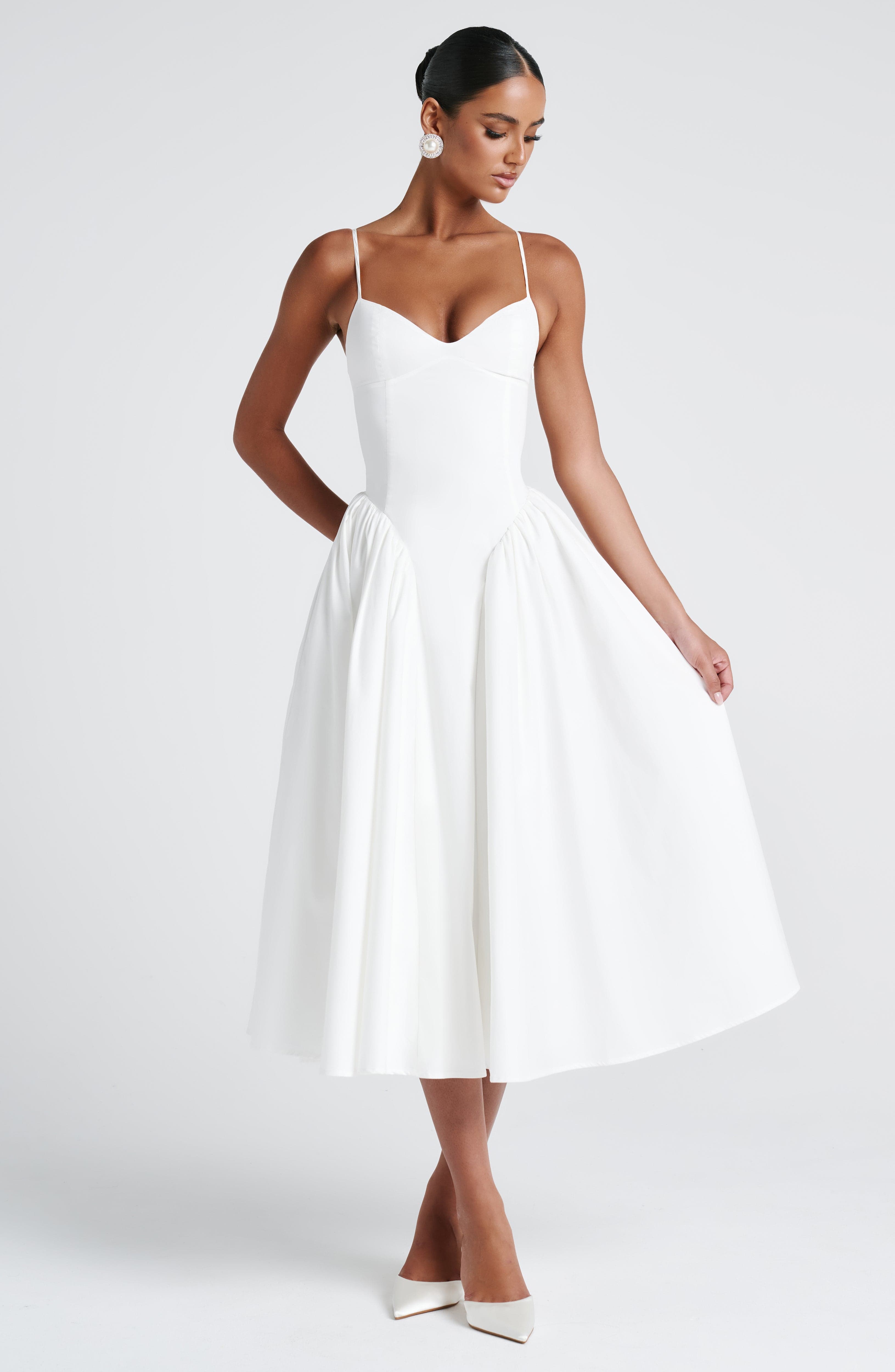 minilena Emerson Midi Dress Ivory