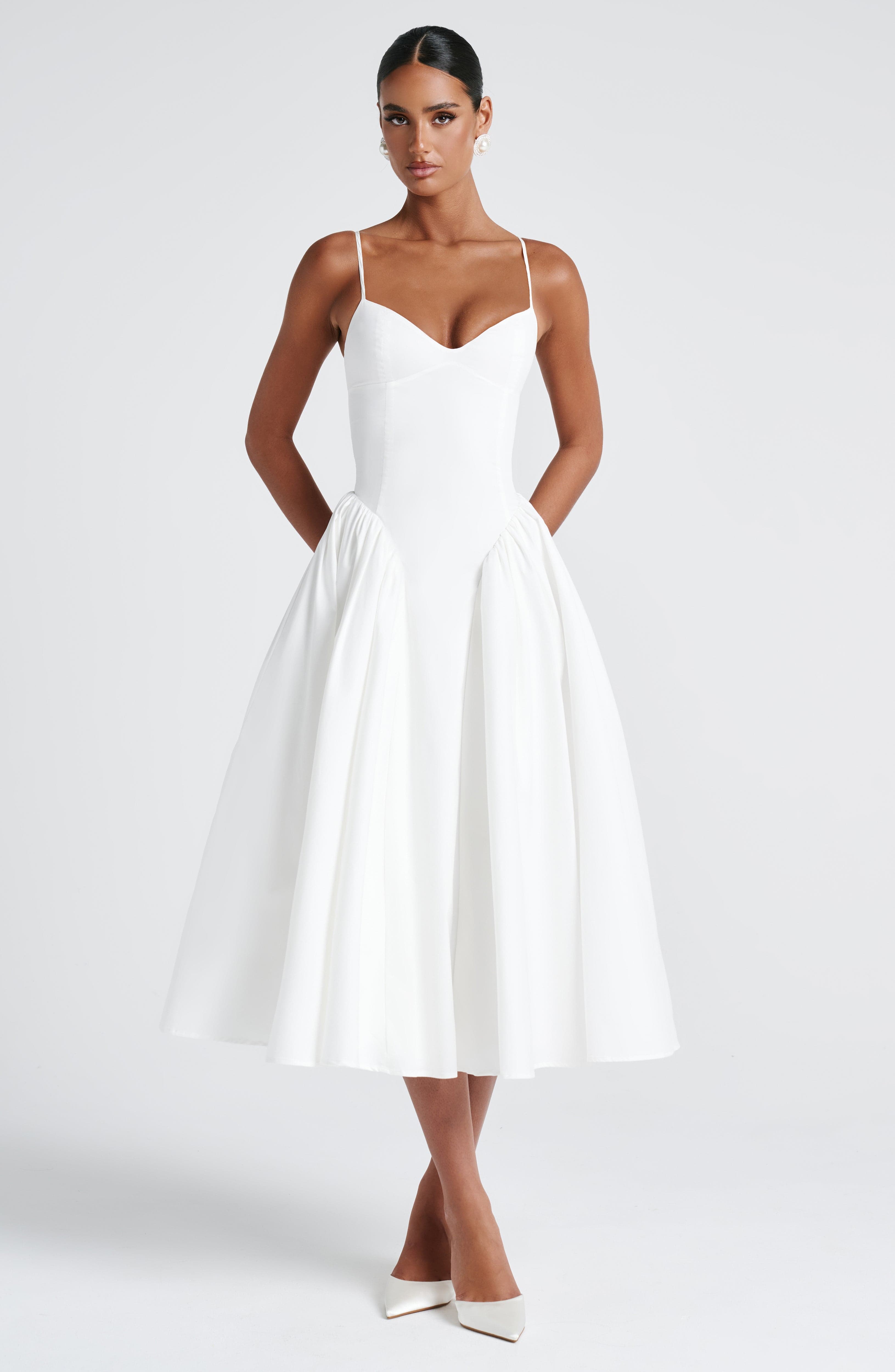 minilena Emerson Midi Dress Ivory