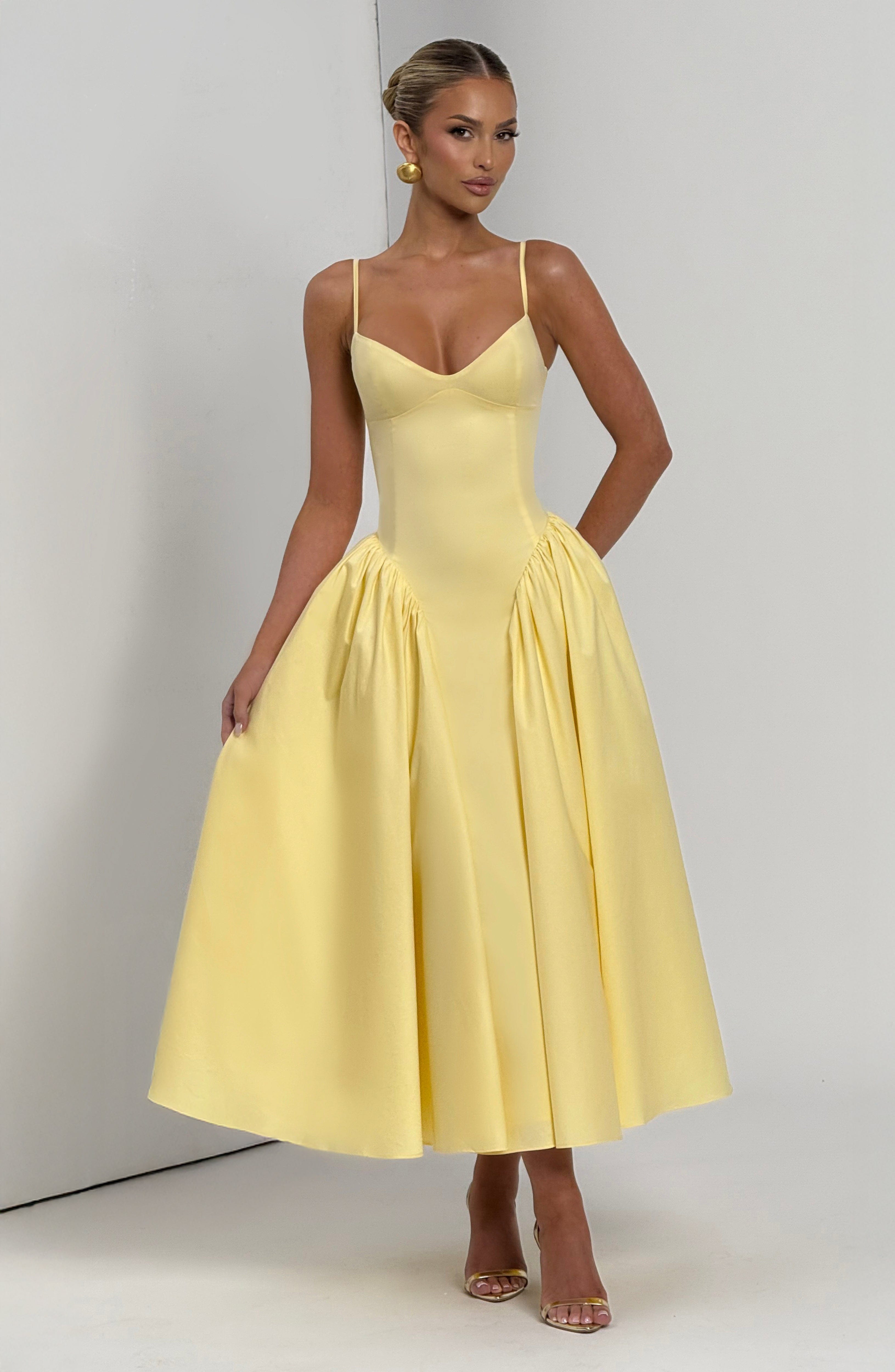 minilena Emerson Midi Dress Lemon