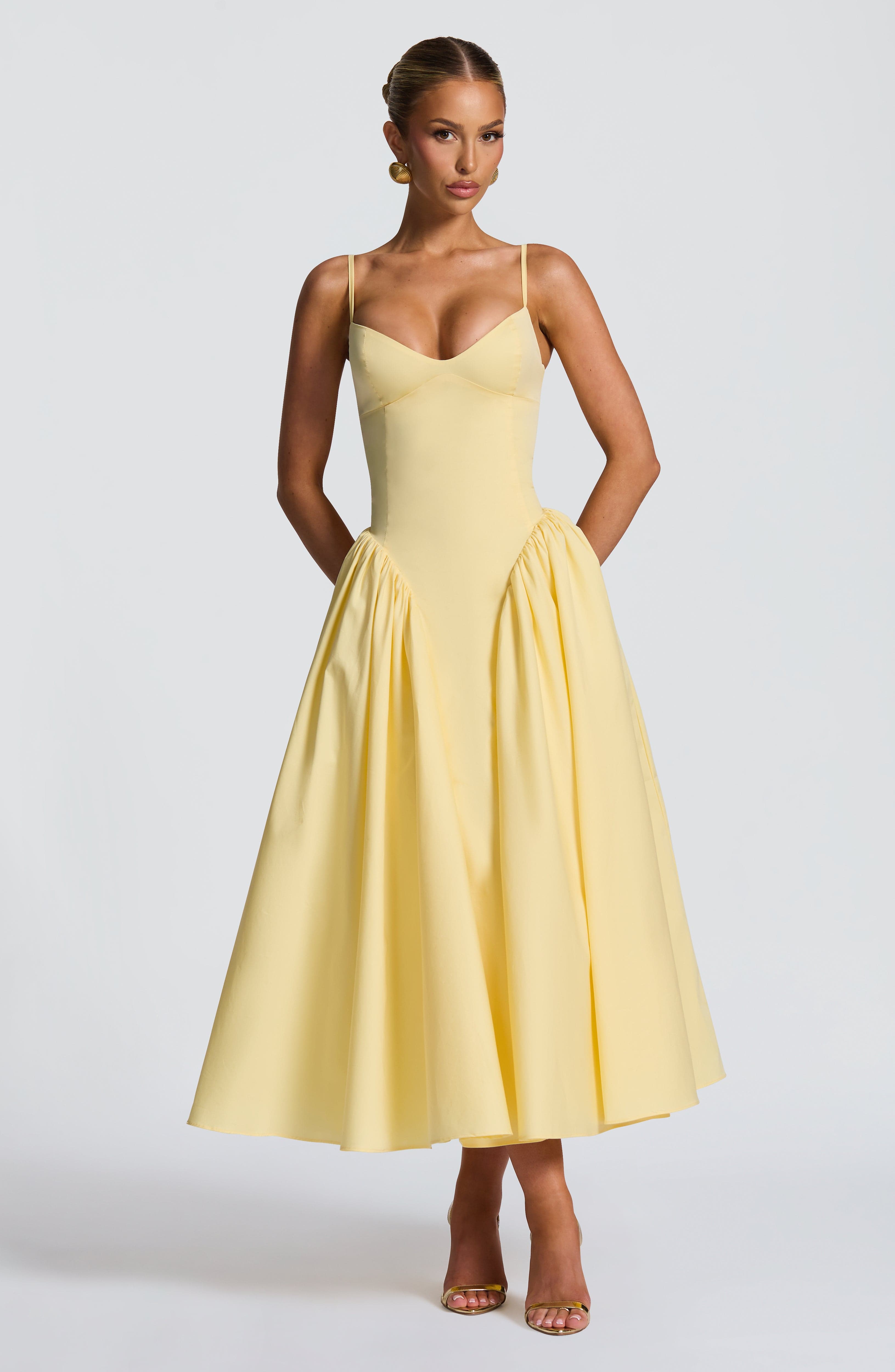 minilena Emerson Midi Dress Lemon