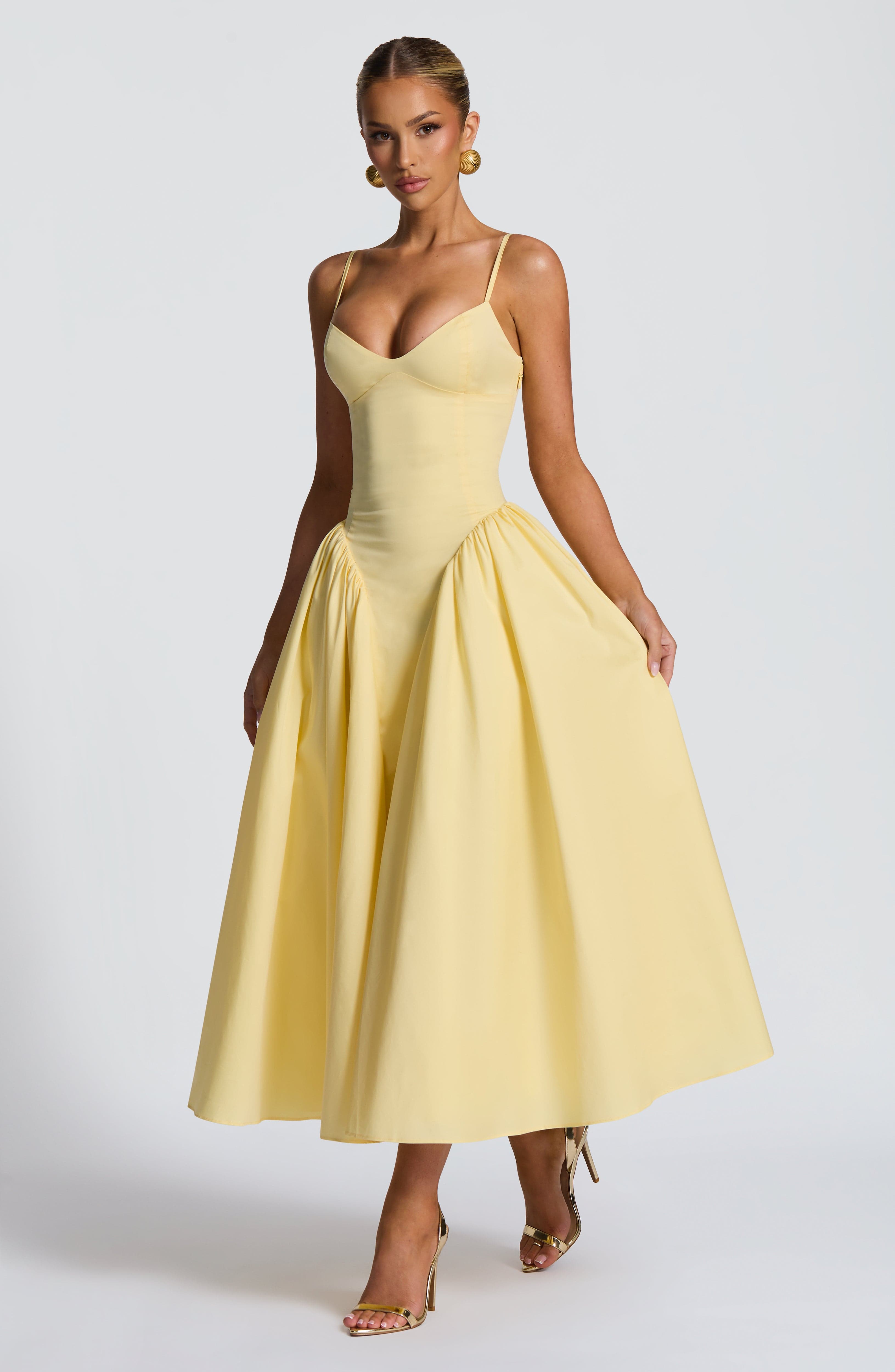 minilena Emerson Midi Dress Lemon