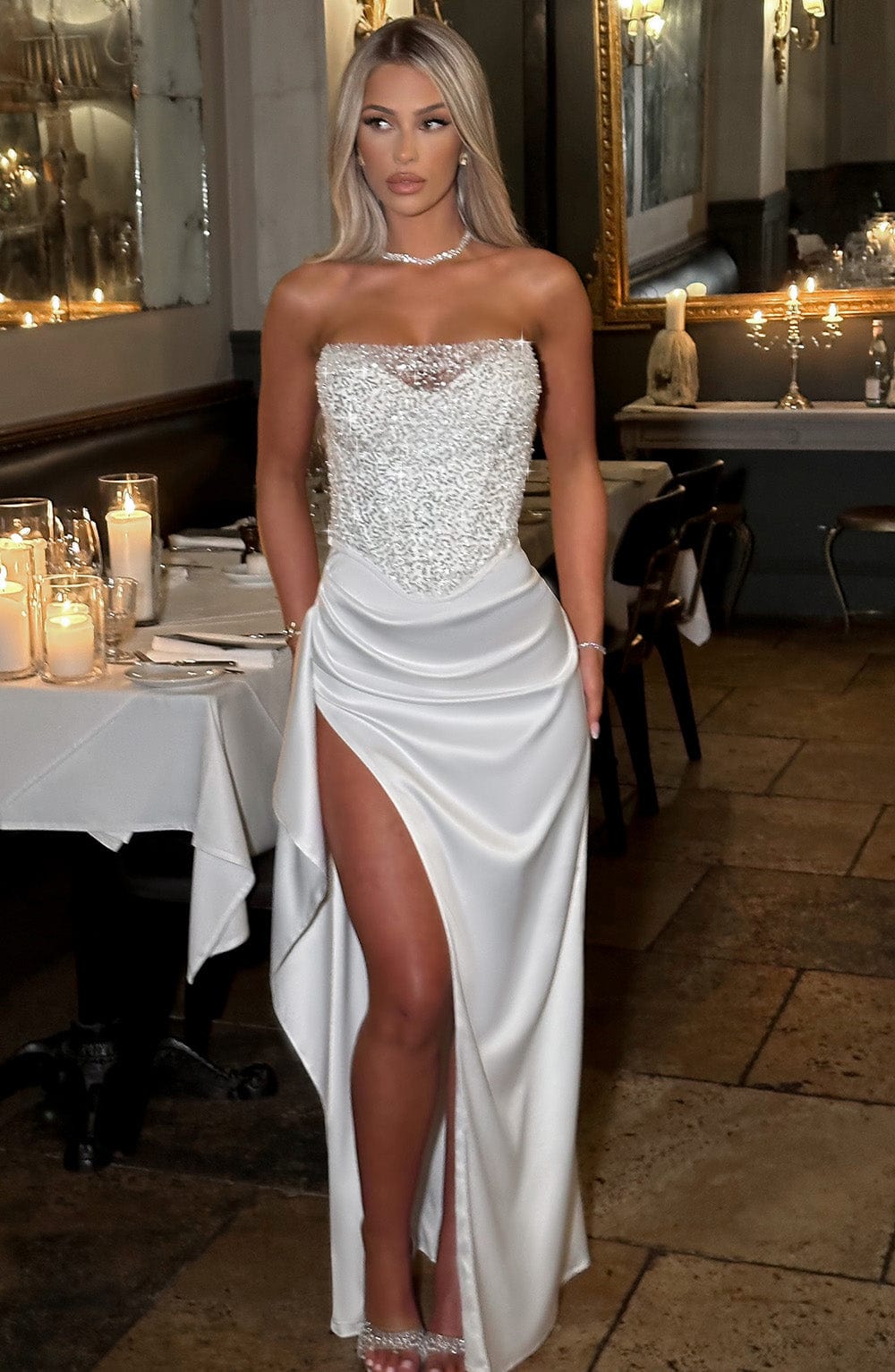 minilena Emrielle Maxi Dress Ivory