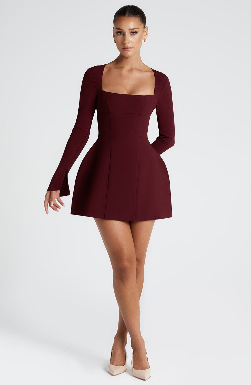 minilena Esme Mini Dress Cherry Lacquer