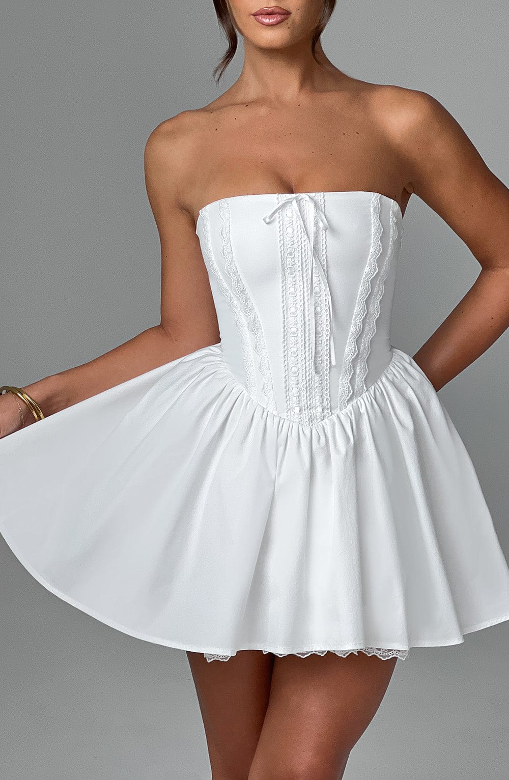 minilena Evie Mini Dress Ivory