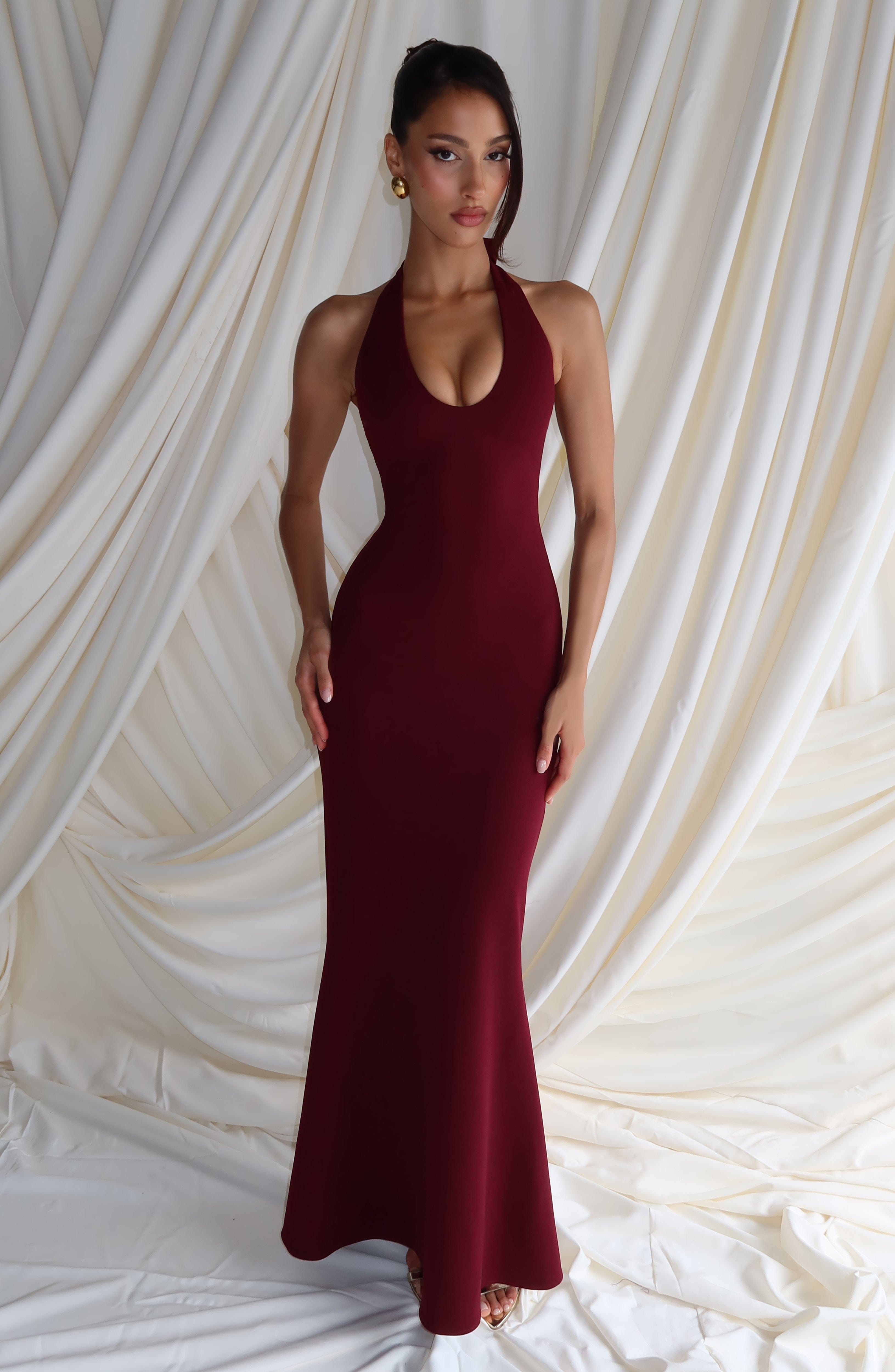 minilena Fern Maxi Dress Cherry Lacquer