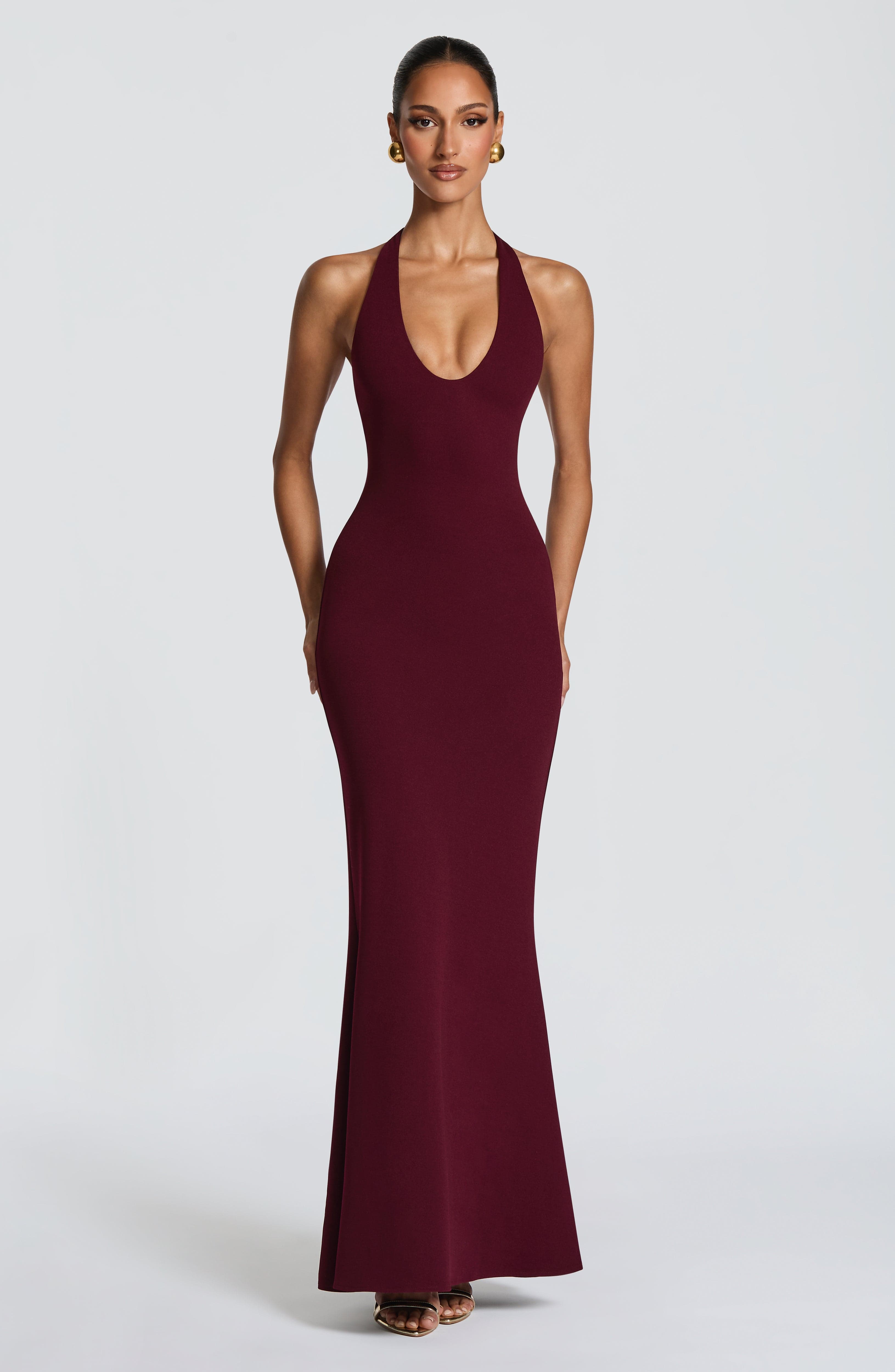 minilena Fern Maxi Dress Cherry Lacquer