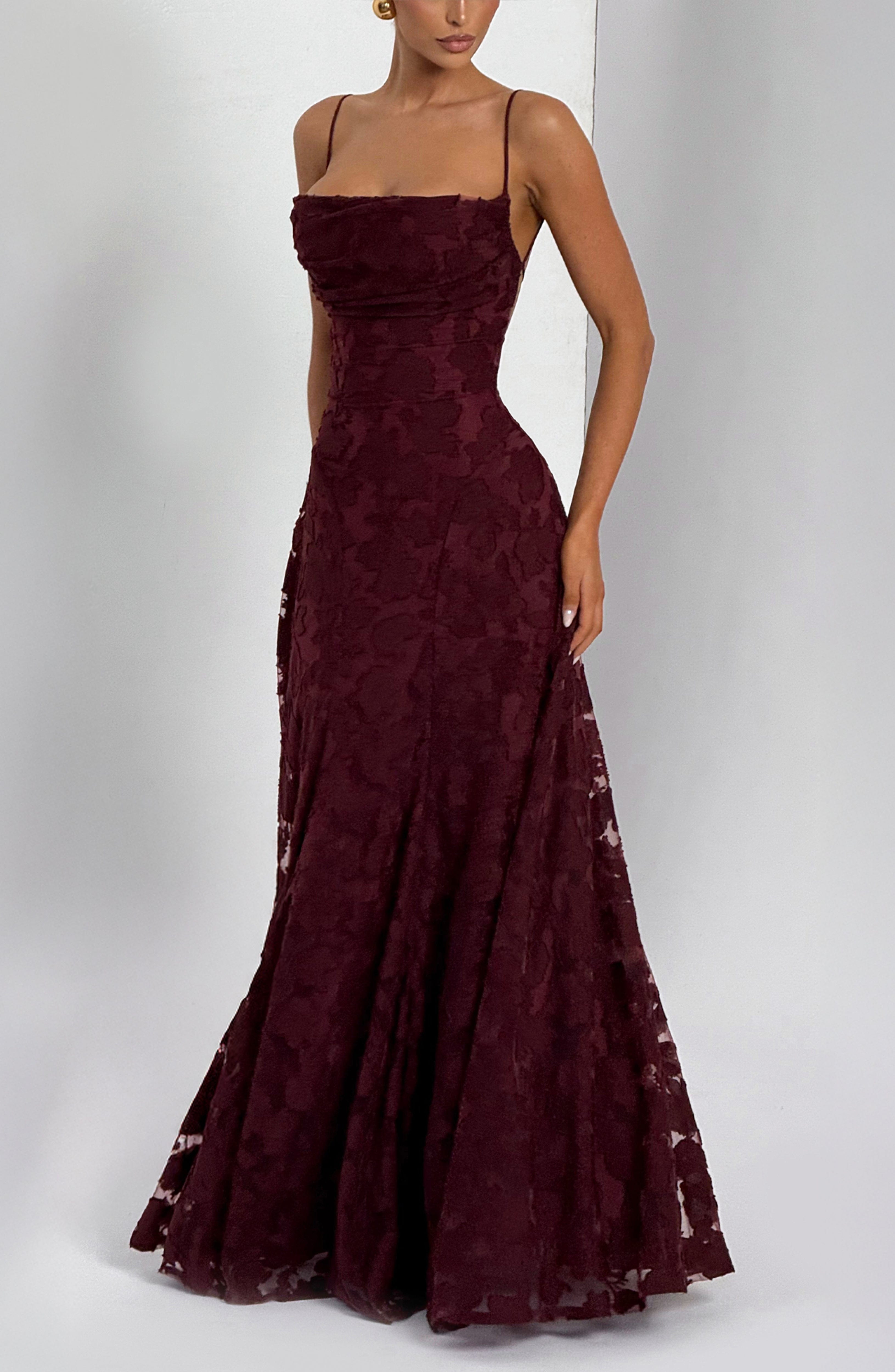 minilena Francis Maxi Dress Cherry Lacquer