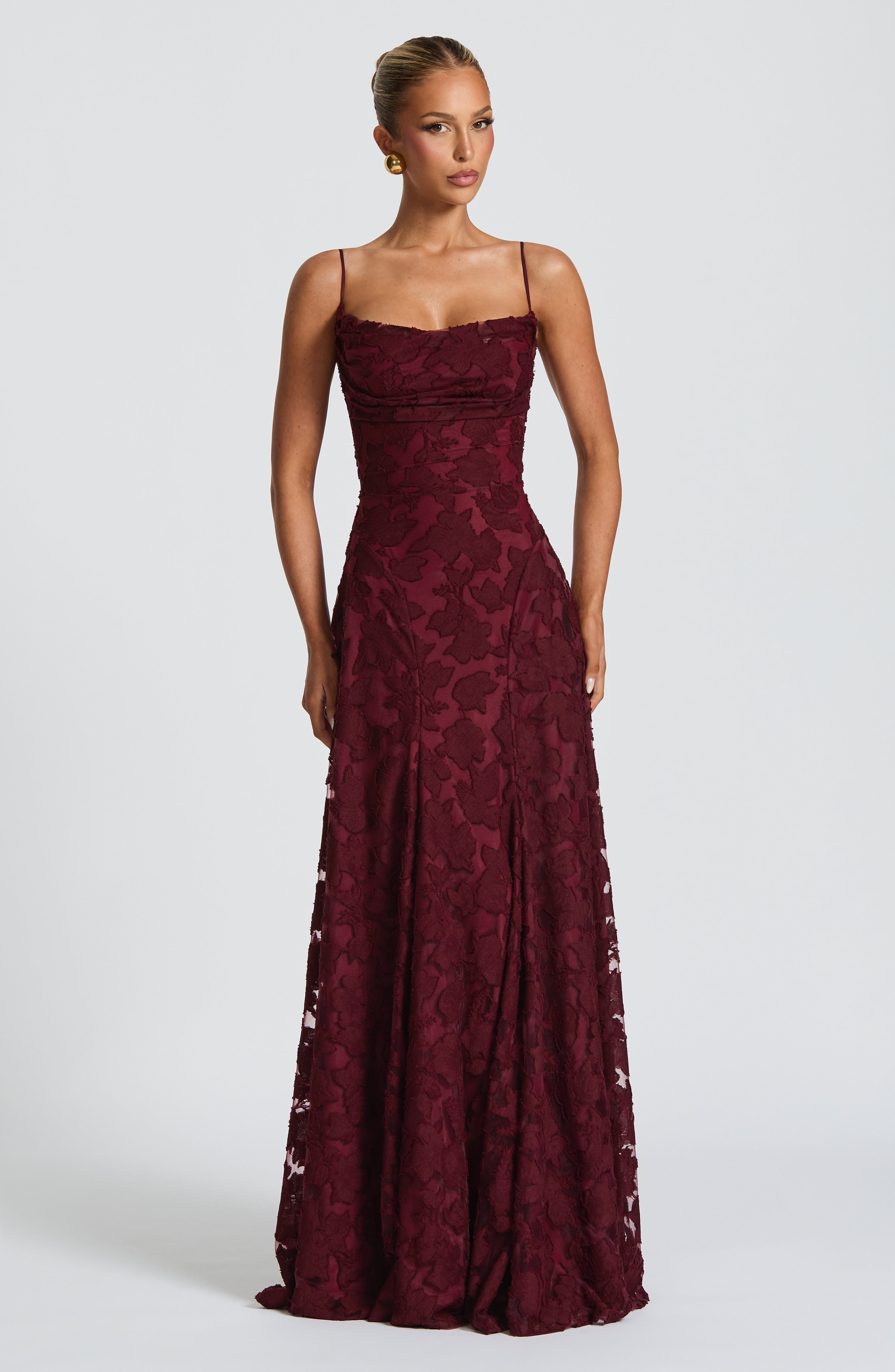 minilena Francis Maxi Dress Cherry Lacquer