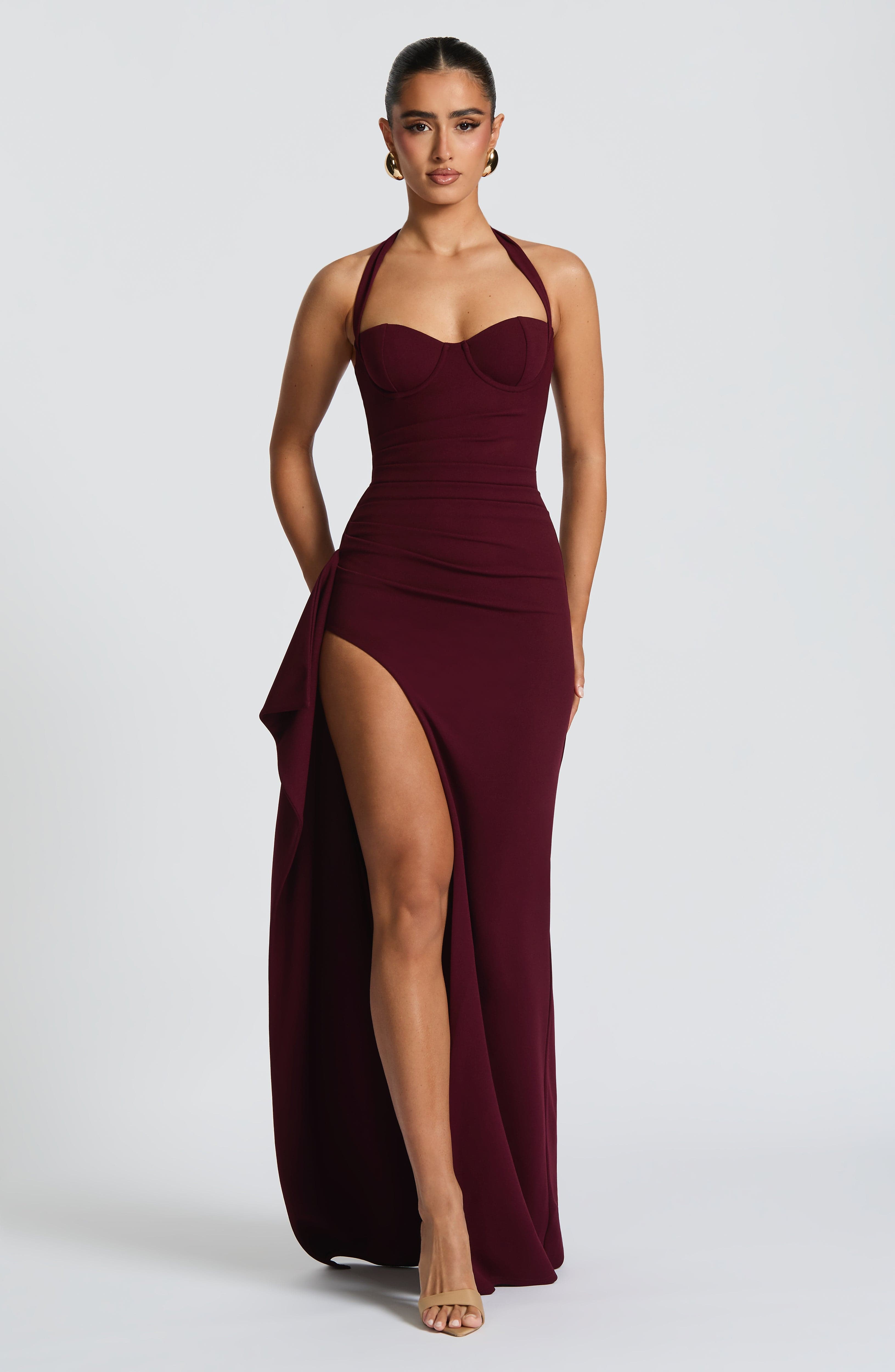 minilena Genette Maxi Dress Cherry Lacquer