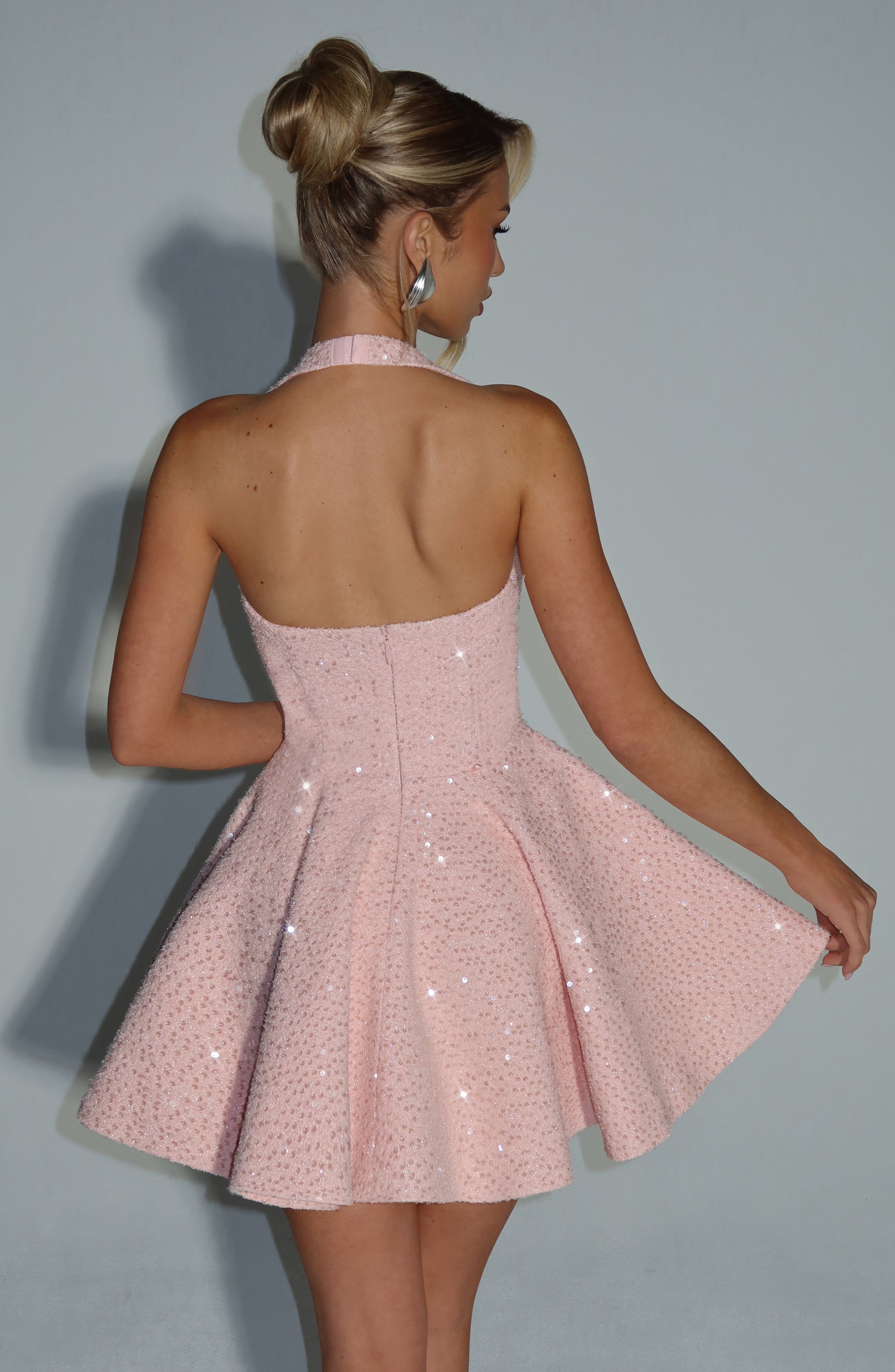 minilena Georgette Mini Dress Blush