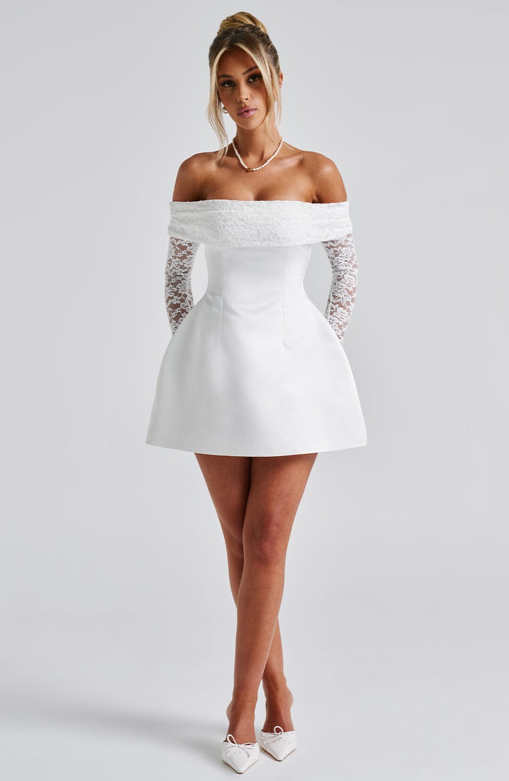minilena Georgianna Mini Dress Ivory