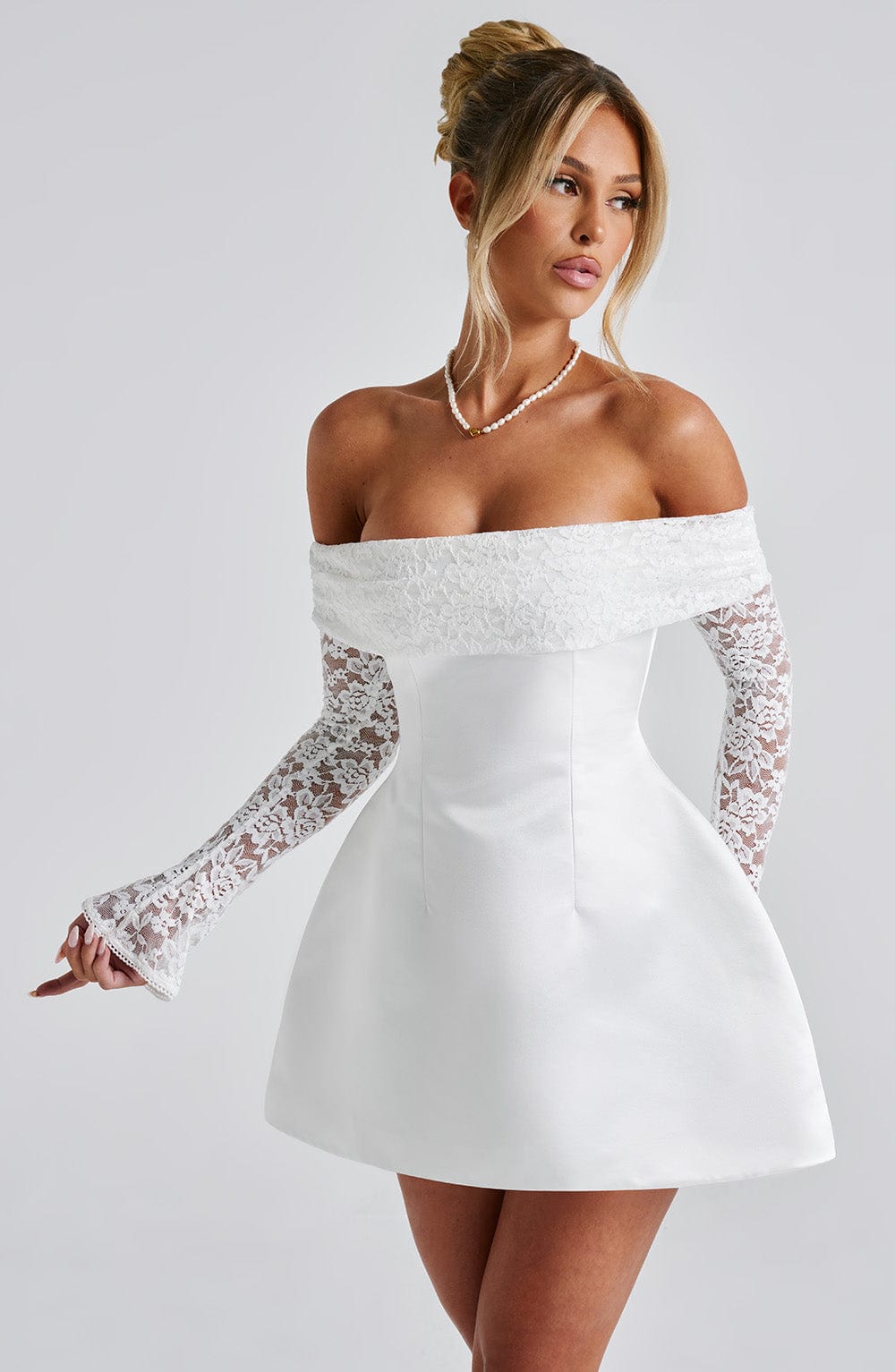 minilena Georgianna Mini Dress Ivory