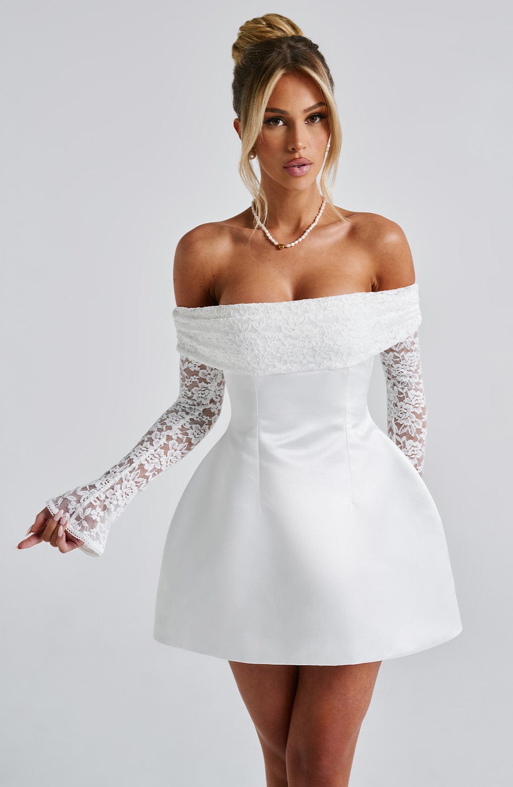 minilena Georgianna Mini Dress Ivory