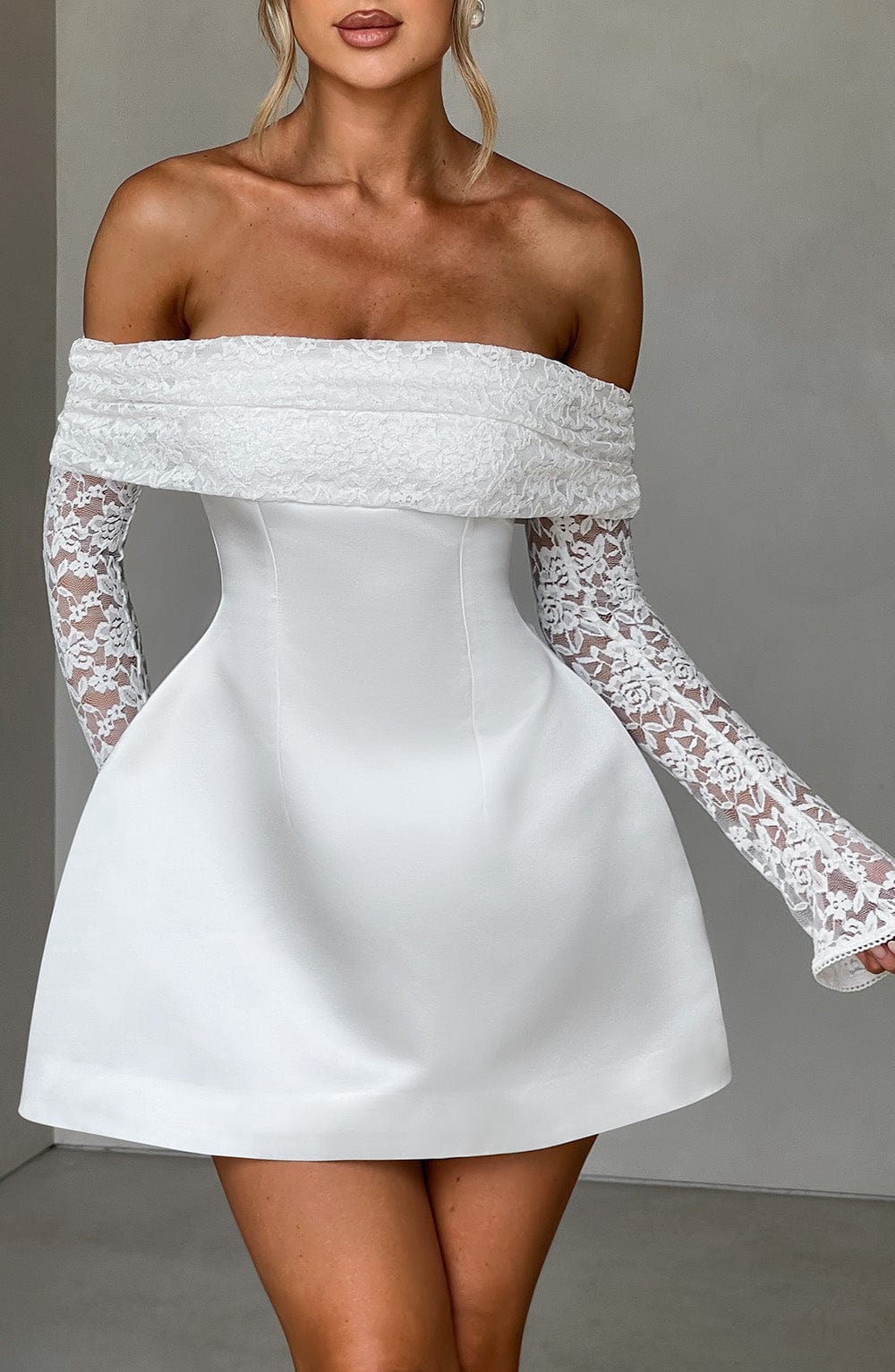 minilena Georgianna Mini Dress Ivory