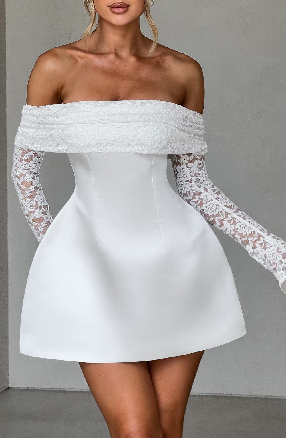 minilena Georgianna Mini Dress Ivory